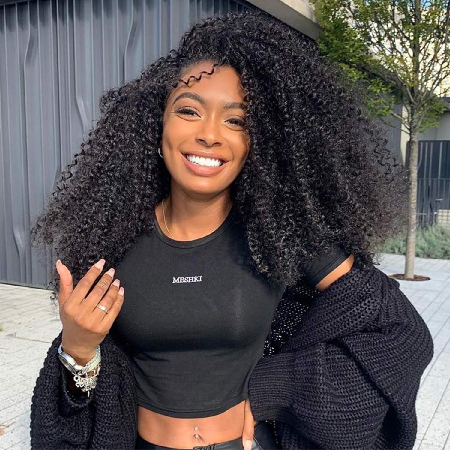 Curly Half Human Hair Wig 200% Density 20 Inch 3 In 1 Glueless Wear And Go Wigs Human Hair Seamless Flip Over With Update Drawstring Headband Seamless Clip Ins Kinky Curly Wigs For Black Women