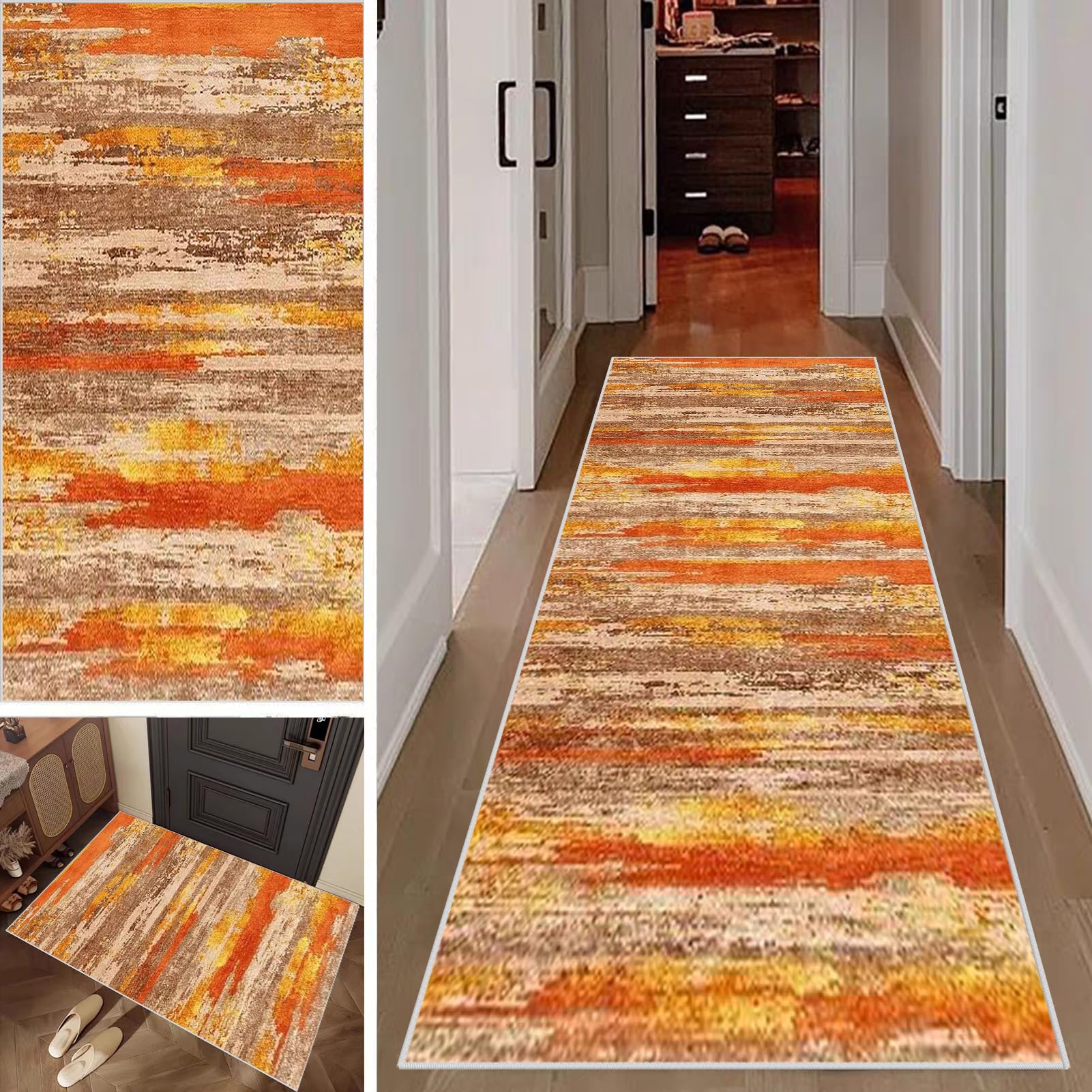 SUNMME Non Slip Kitchen Runner Rugs Carpet Runners for Hallway Machine Washable Hall Runner Narrow Rug Absorbent Area Rug Door Mats Runner Rug for Hallway Living Room Entryway 60 x 250 cm