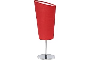 Simple Designs LT2061-RED Table Lamp w/ Red Fabric Shade