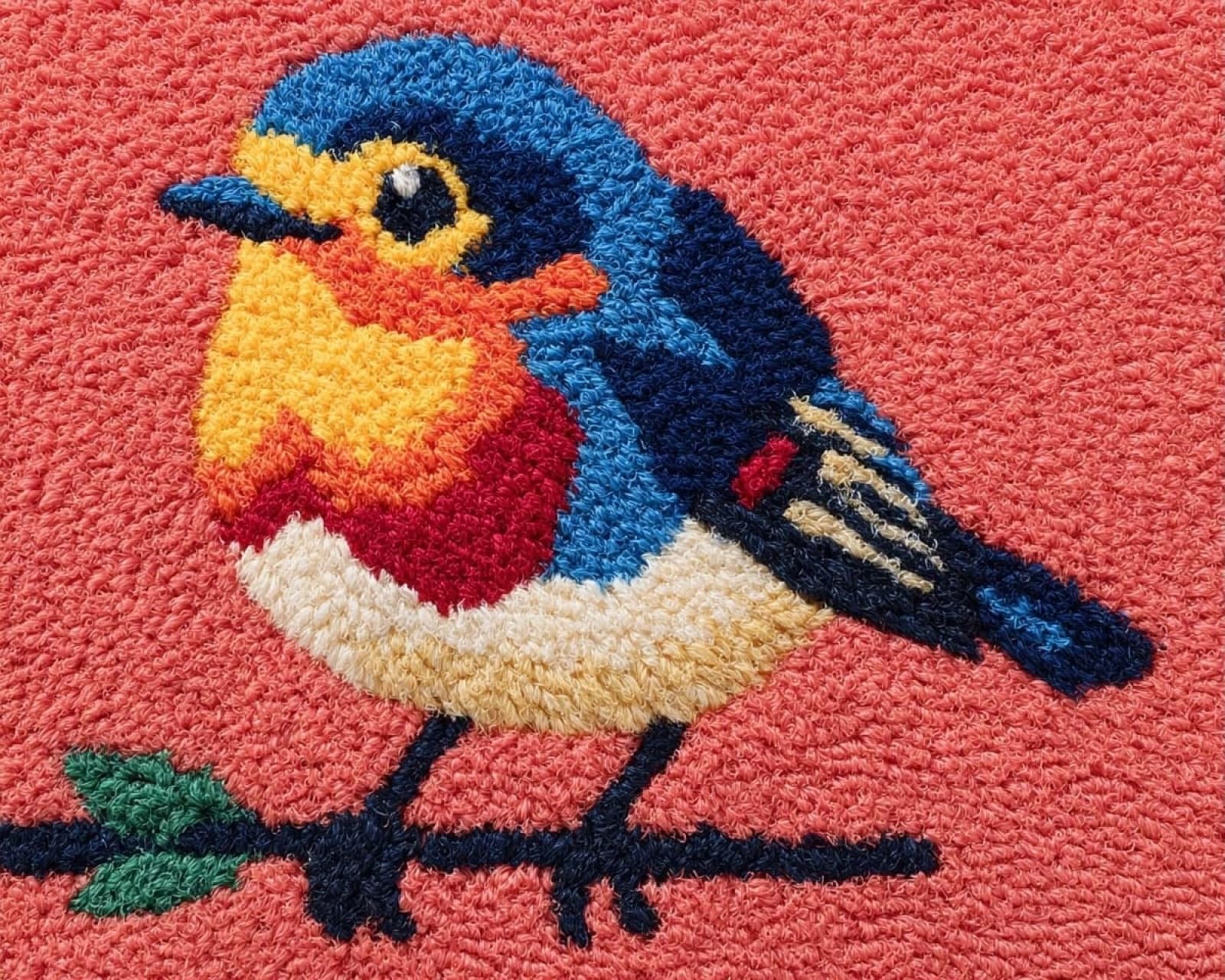 Wallphantom Latch Hook Rug Kits for Adult,Robin