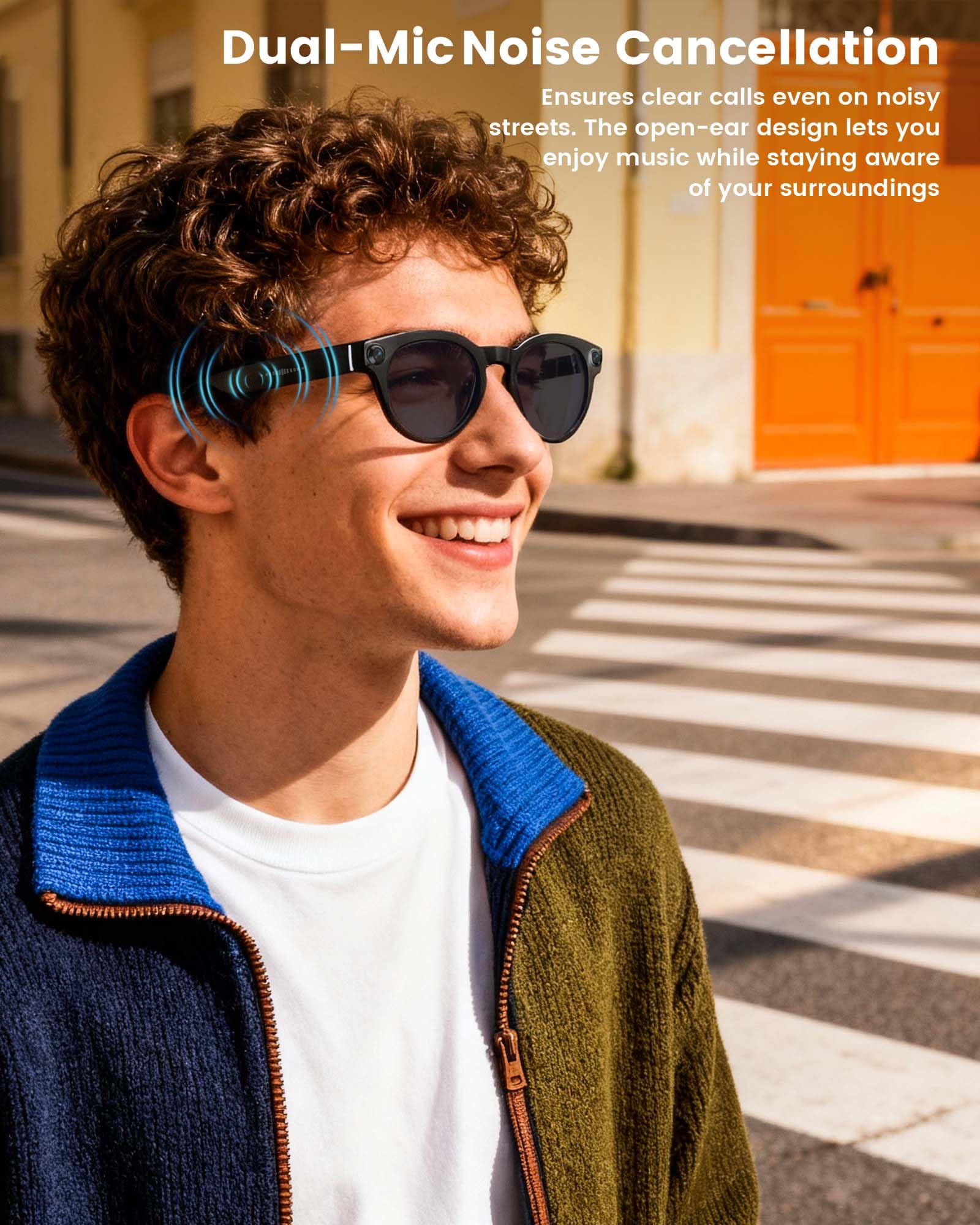 Lufor Smart Glasses with Camera and Bluetooth, 8MP 32GB 1200P HD Video Recording, Real-Time Translation & Voice Assistant, Open-Ear Bluetooth Audio for Vlogging, Travel & Meetings — view 6