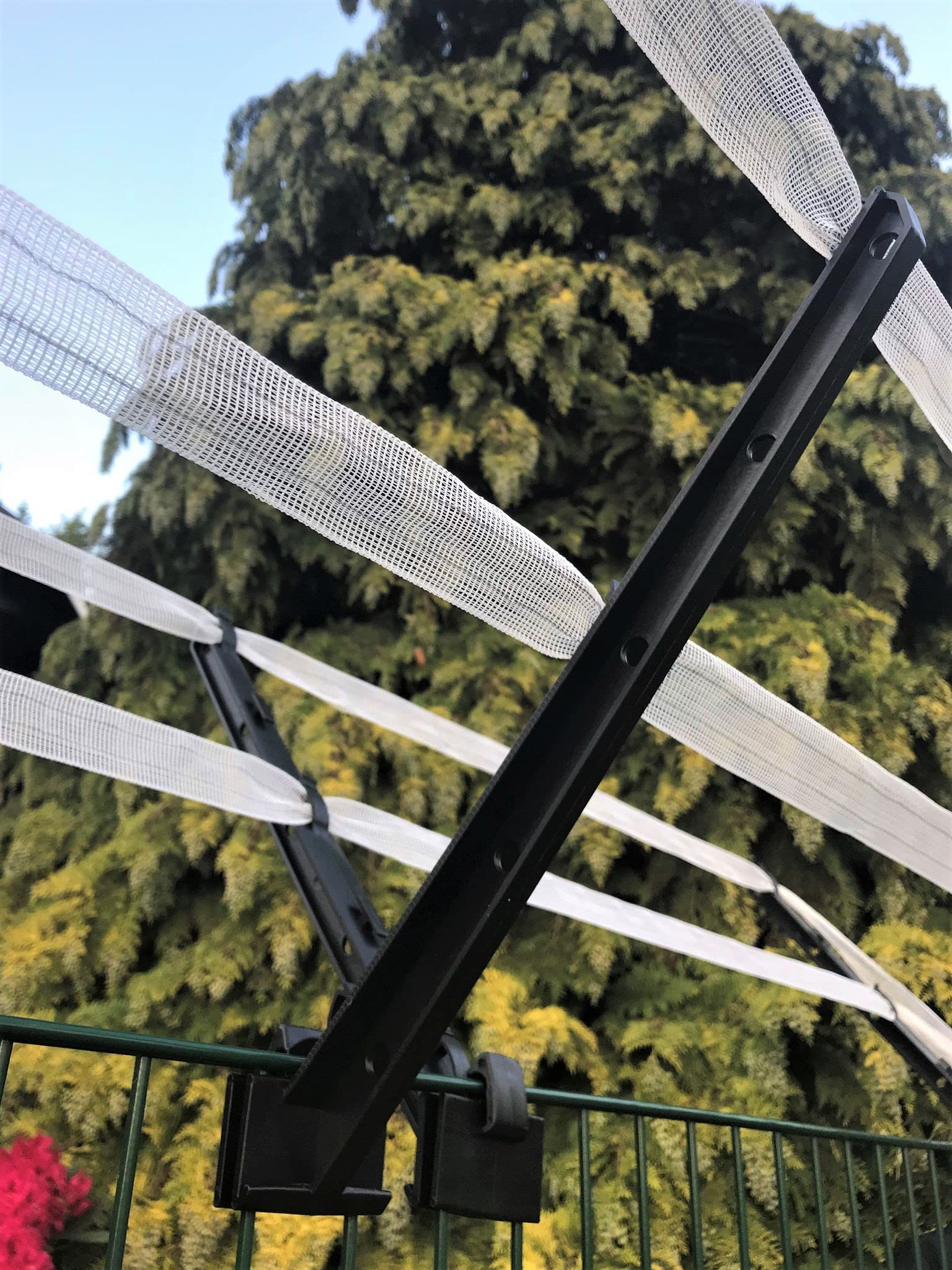 5x Protection contre le franchissement CLÔTURE Á DOUBLE FIL | Protection anti-escalade , Bavolet , Isolateur pour grille , Support pour filet de protection chat , Retour anti-fugue chat