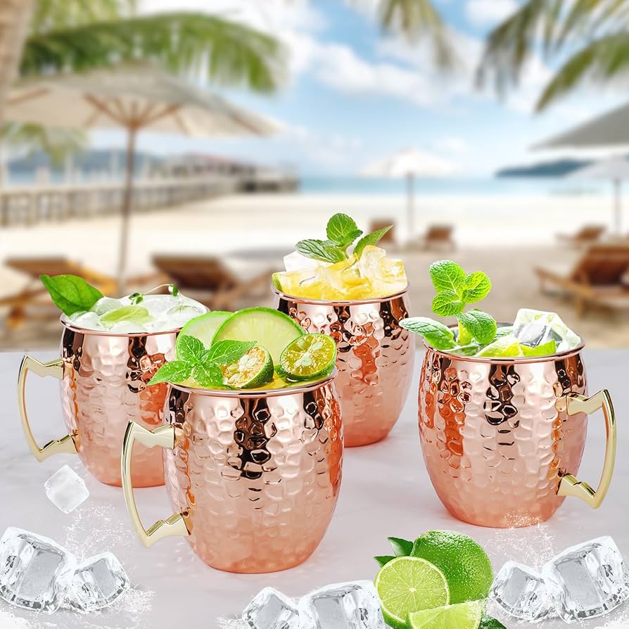 Amazon.com: Amrules Moscow Mule Mugs Set of 4, 16 OZ
