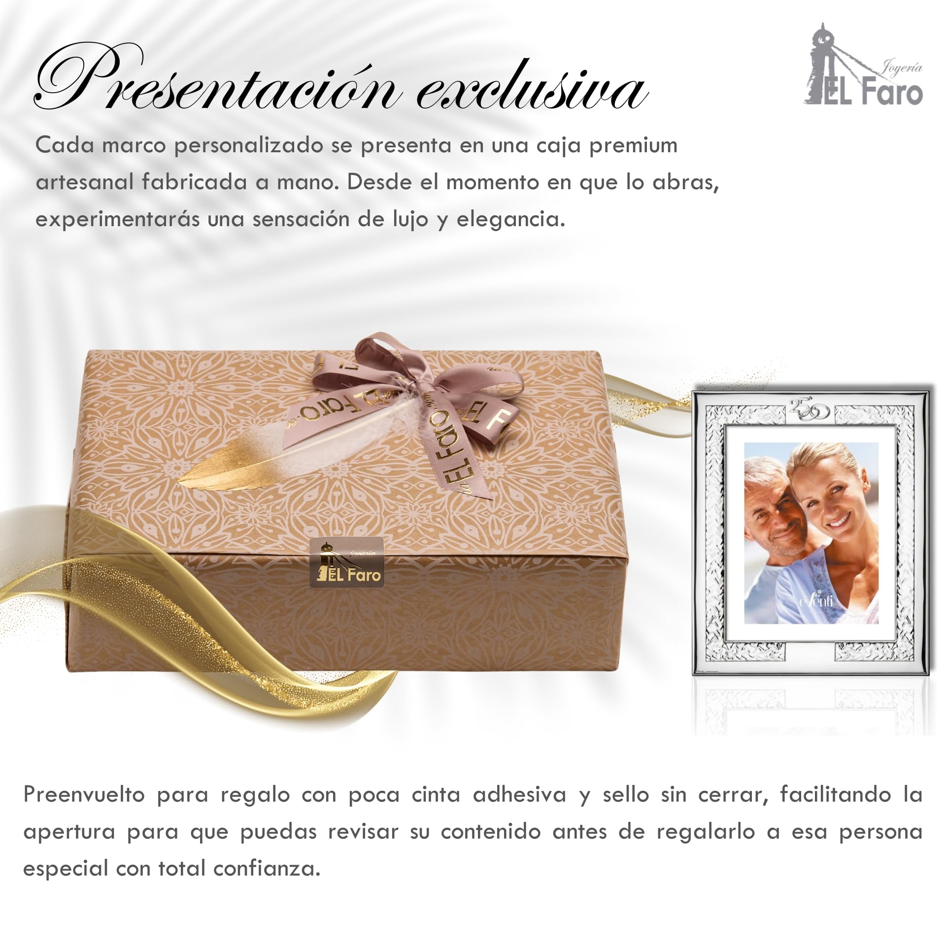 El Faro JOYERIA Marco fotos bodas de plata 25 aniversario | Estuche premium incluido