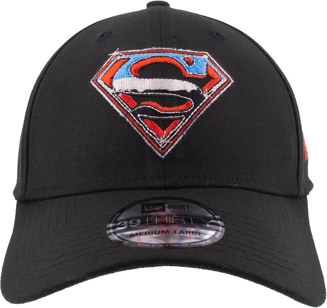 New Era Superman 39Thirty – Cappello Aderente Blu Con Emblema Classico, Taglia M/L