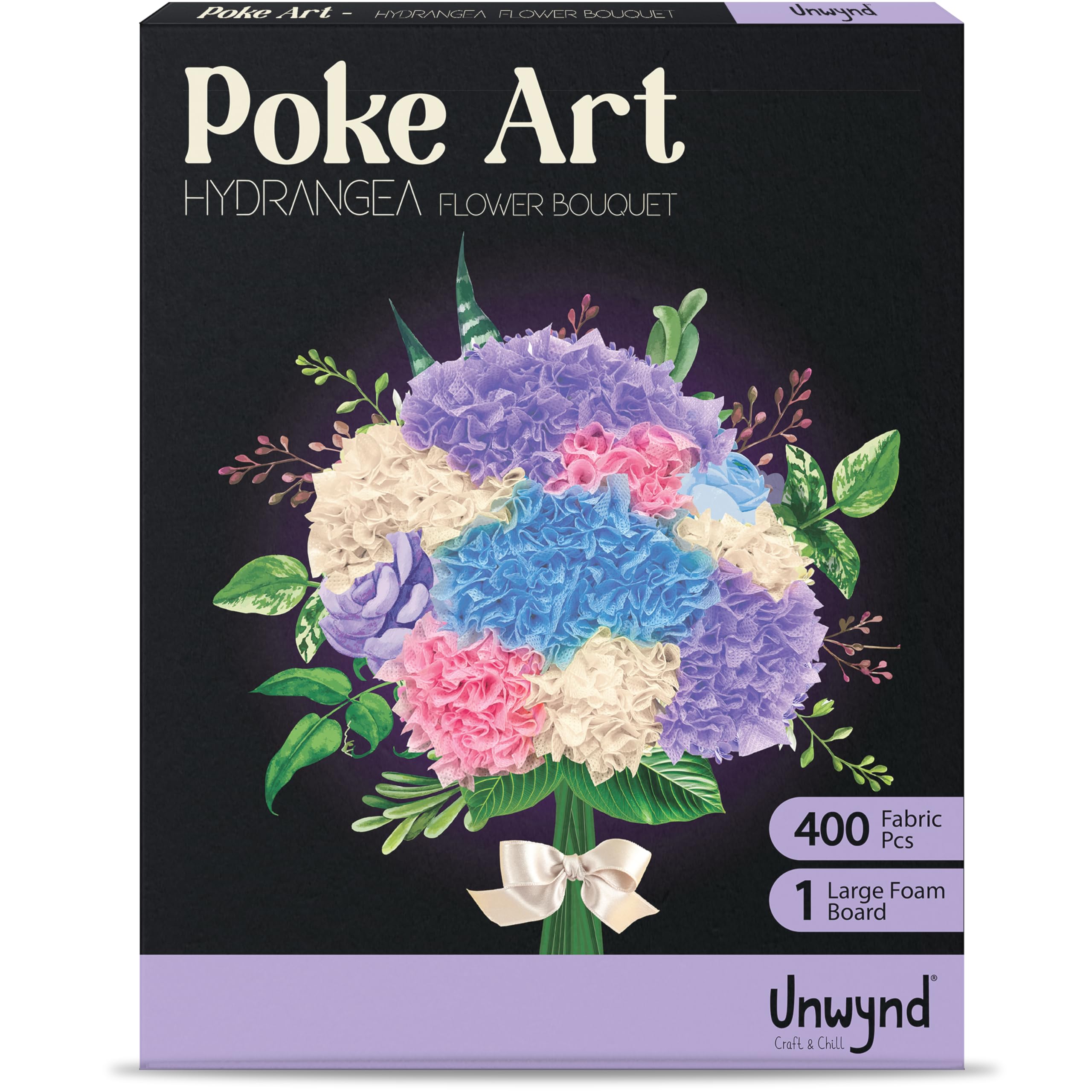 Unwynd Poke Art Hydrangea Flower Bouquet Kit for Adults, Women and Teens
