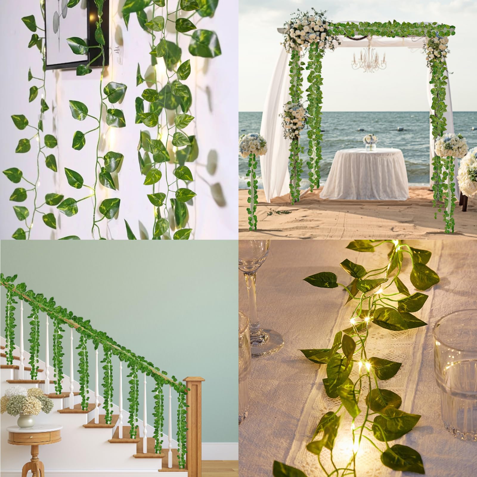 Edera Finta Artificiale 1 Pezzo - Ghirlanda Rampicante Per Decorazione Interna Ed Esterna