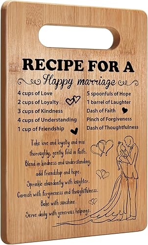 Regalo de boda para pareja, regalos de despedida de soltera para compromiso de novia y novio, tabla de cortar feliz matrimonio, regalos para