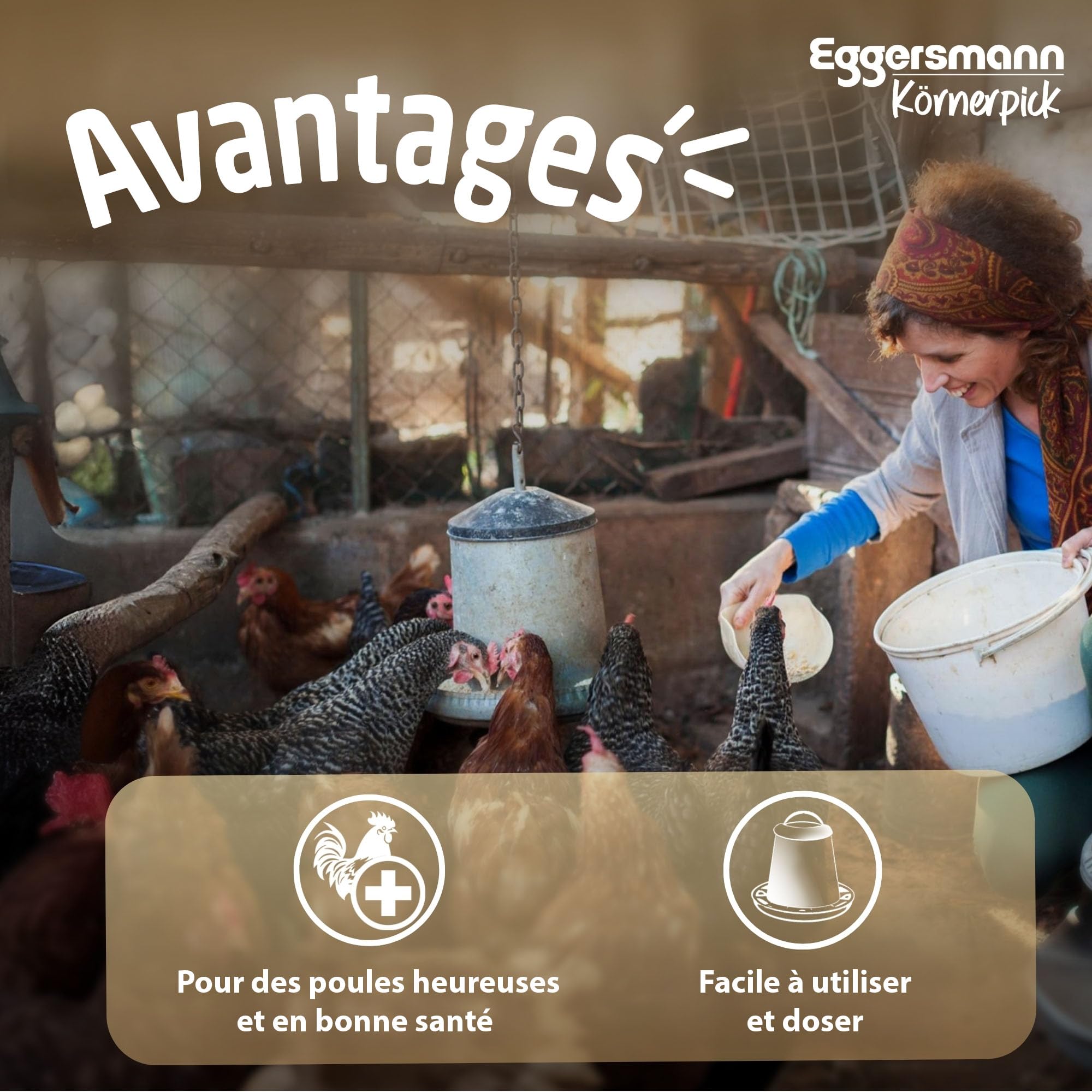 Eggersmann Körnerpick 25kg Premium Nourriture Poule - Premium Aliments pour volailles - Graines Poule - Premium mélange de graines pour Poules, oies & Canards de Fabrication Naturelle