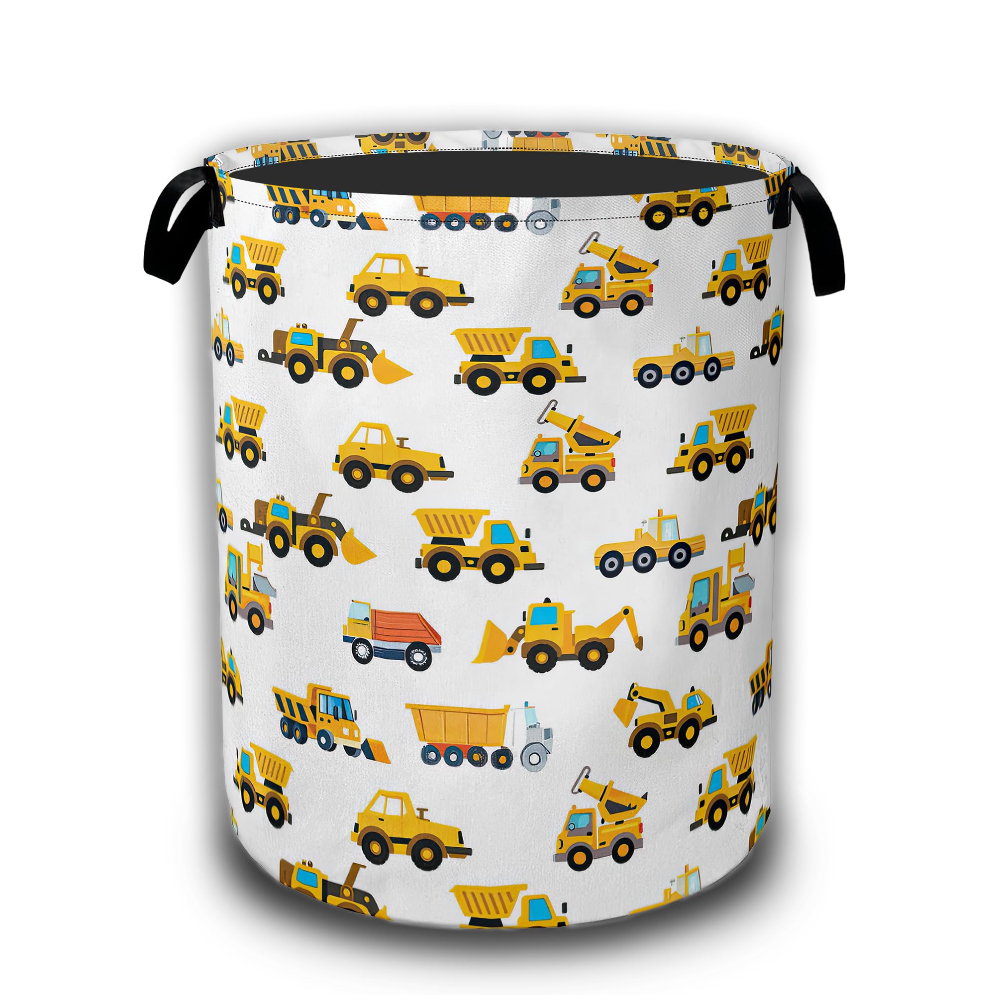 Construction Machines Laundry Hamper,Tractor Laundry Baskets,Waterproof Oxford Cloth Toy Storage for Bedroom,Bathroom,Nursery,16x20.8 Inch