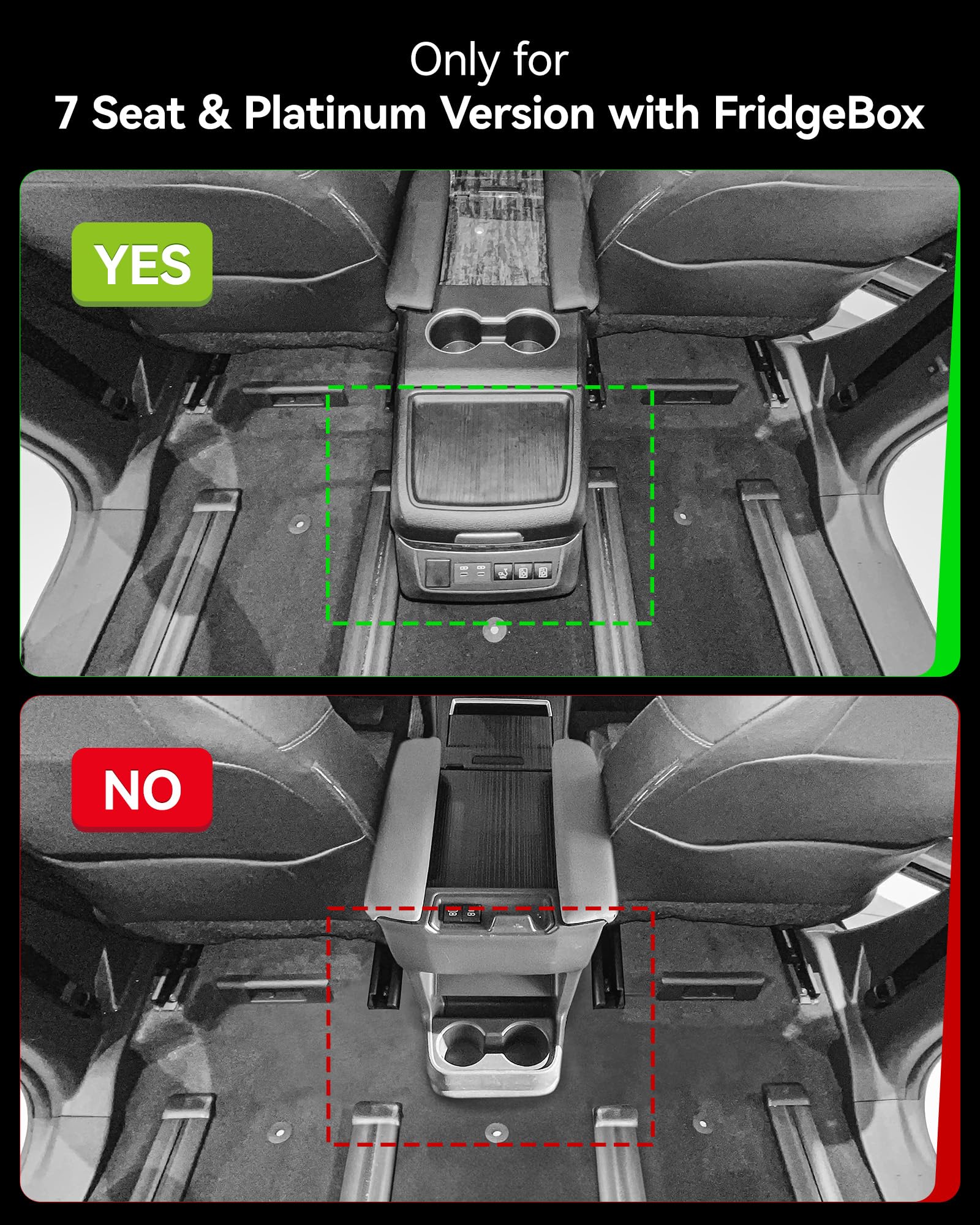 3W Floor Mats Cargo Liner Fit Toyota Sienna 2024-2026 Only for Platinum Version with Refrigerator TPE Custom Fit — view 3
