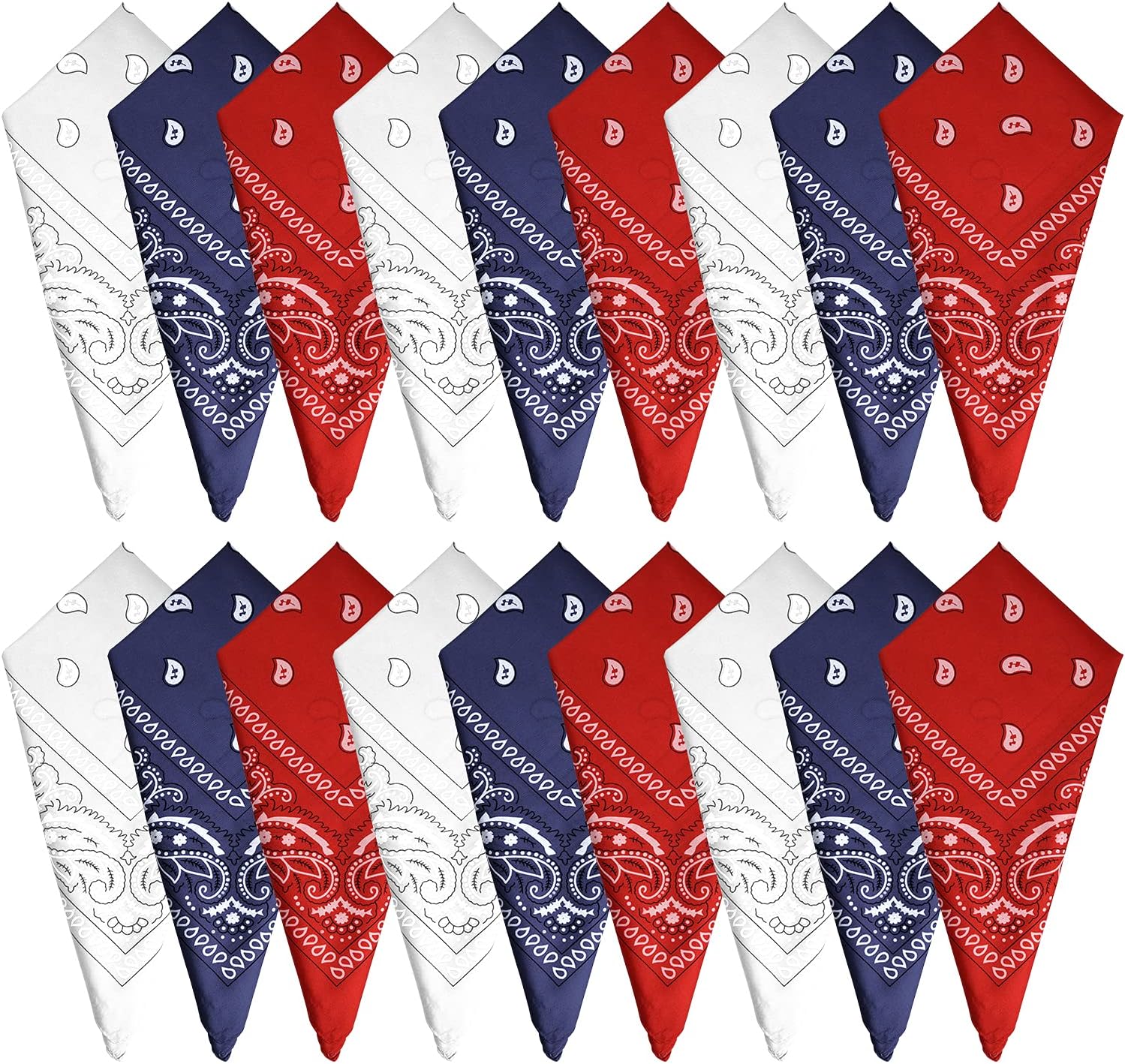 18Pcs Paisley Bandanas Cowboy Bandana Paisley Print Head Wrap Scarf