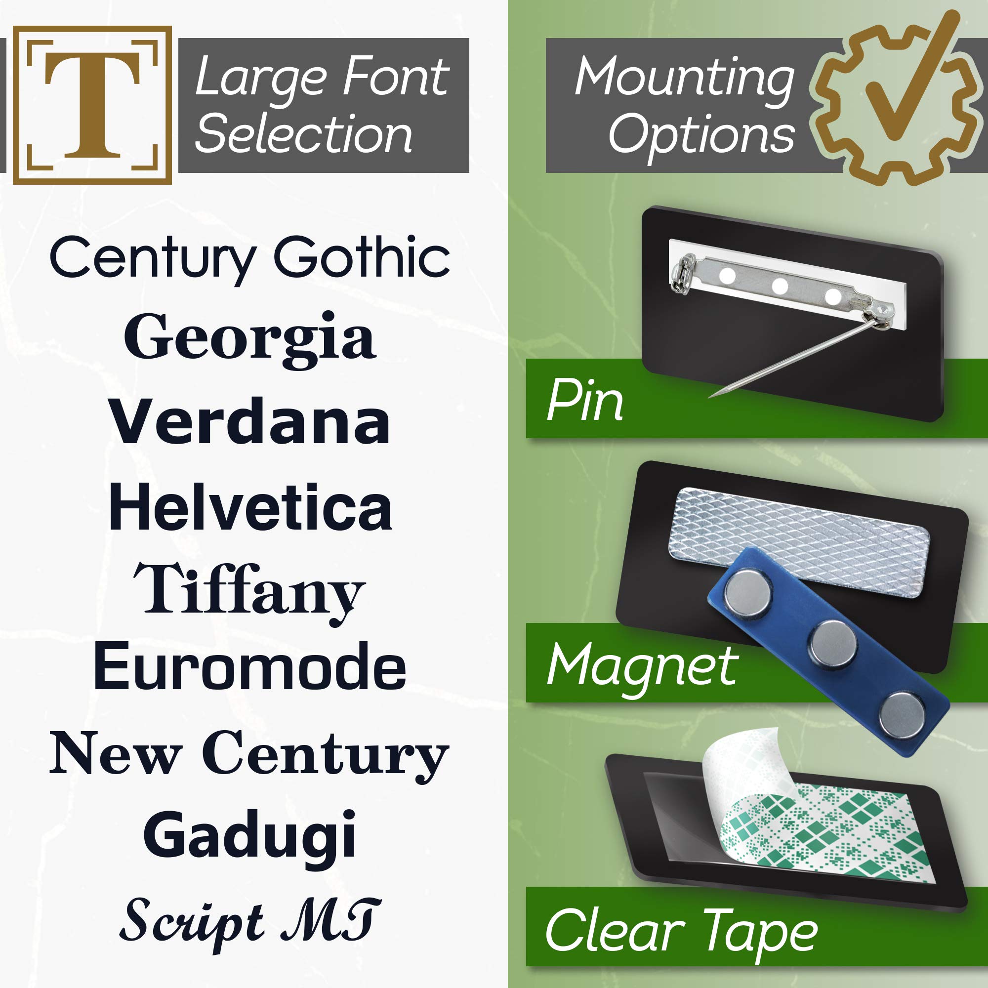 Uniform Name Plate Custom Name Tag, Custom Name Badge, 1.5" X 3", 18 Colors, Durable Engravable Impact Acrylic Material, Made In The USA By My Sign Center... Professional Name Badges