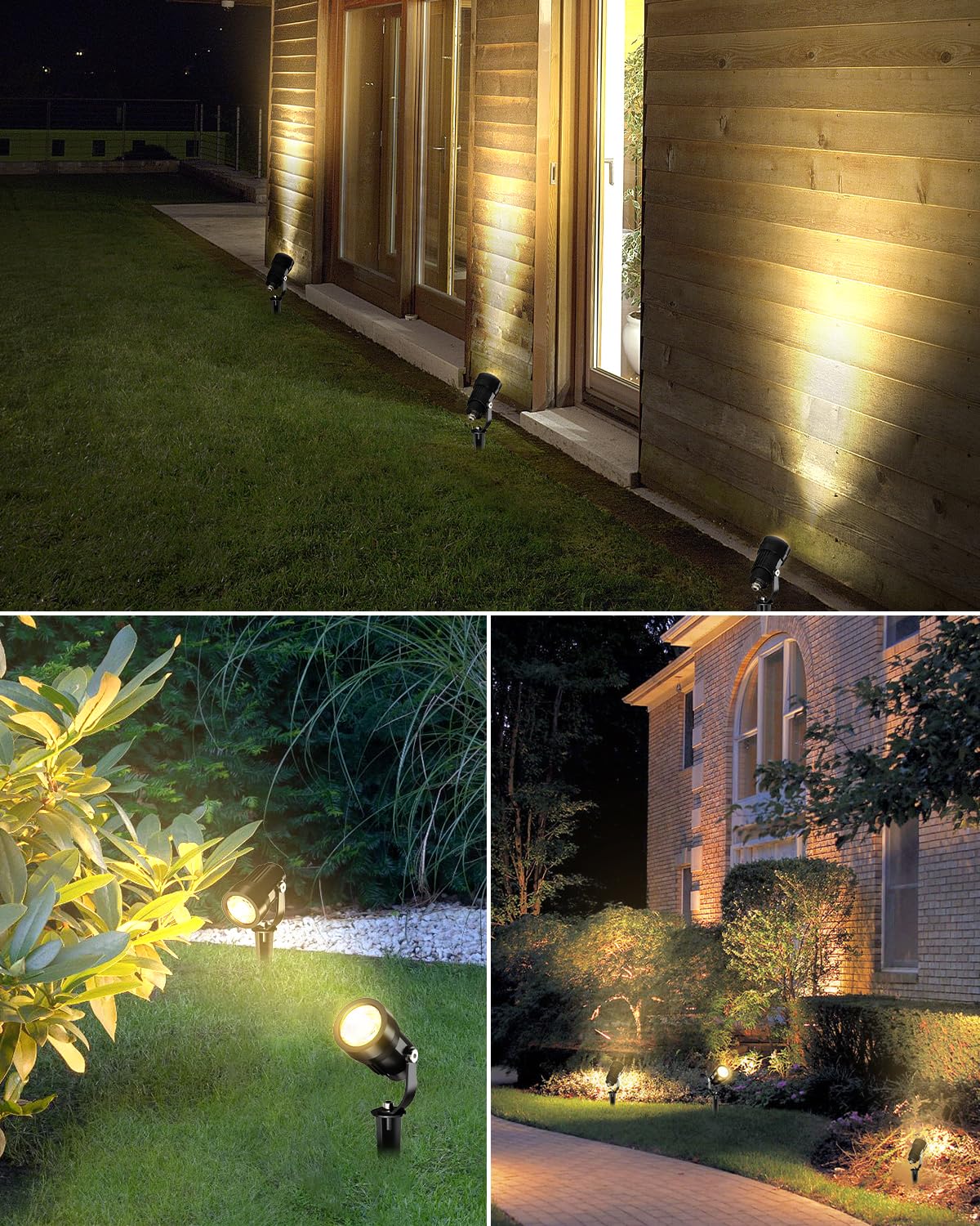HIBOITEC 12PCS Gartenbeleuchtung Set mit 65W Transformator, 30m Kabel &12 Verbinder, Fotozelle Sensor Strahler Außen, Gartenstrahler Led außen Wasserdicht, 2700K Timer Gartenlampen für Rasen, Wege