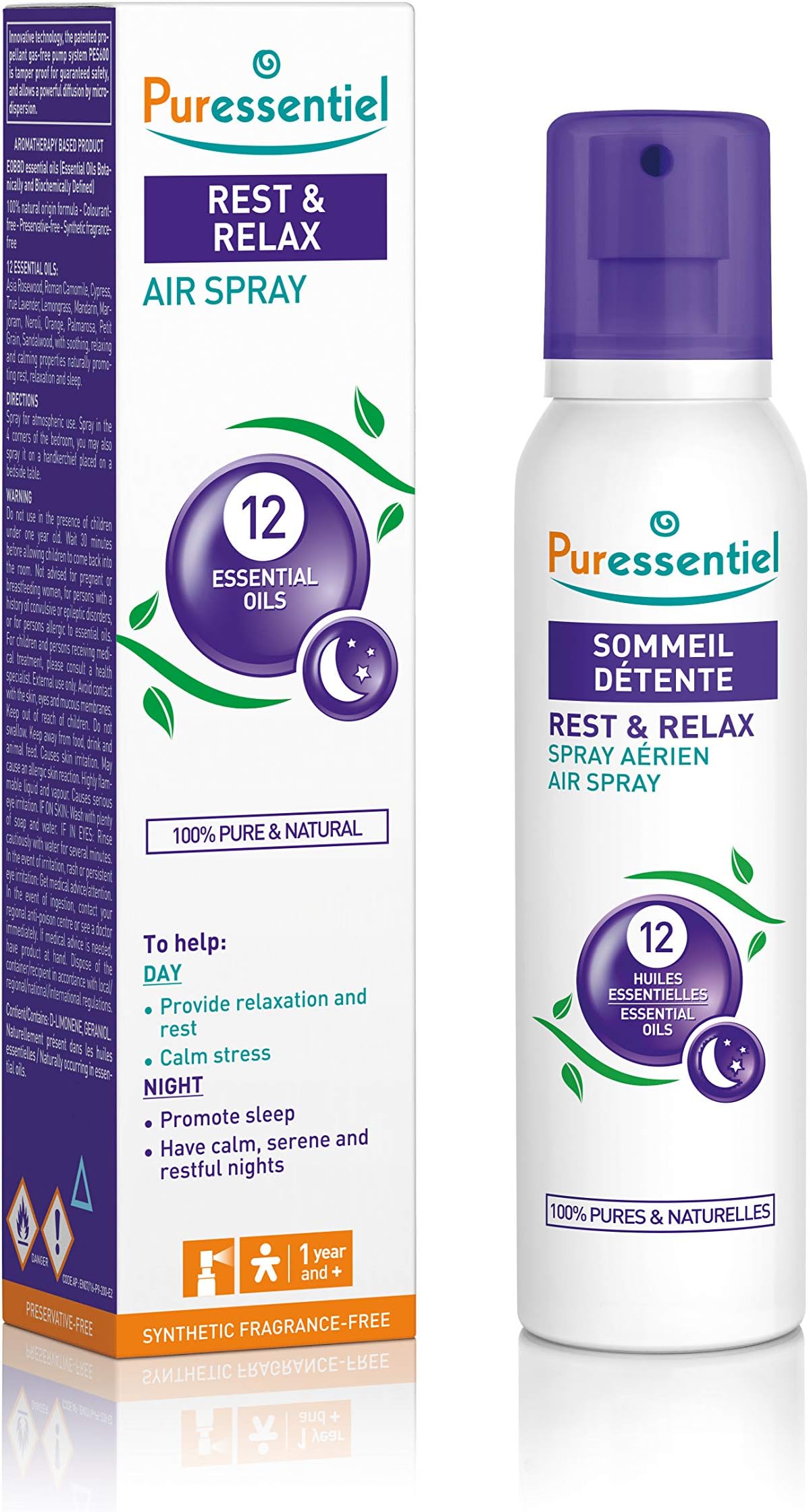 Rest & Relax Air Spray 200ml - Create a Relaxing Space Ready for a Rejuvenating Sleep - 100% Natural - 12 Essential Oils Including Lavender & Chamomile