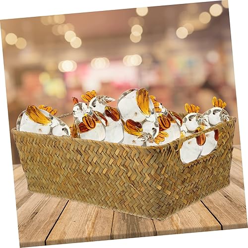 Miniatura 9 de DECHOUS Cestas de almacenamiento de mimbre con tapas, cestas tejidas, cestas de mimbre con asas, pequeñas cestas de ratán para almacenamiento,