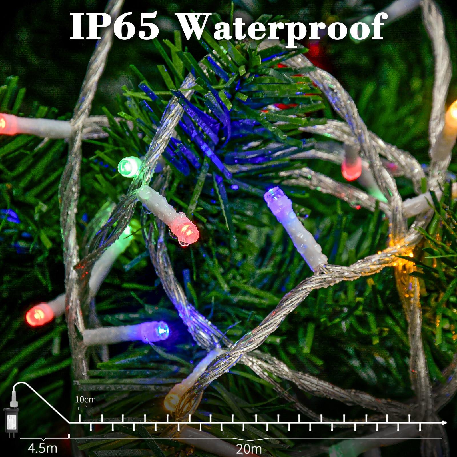 FFZZKJ Christmas Lights Outdoor Timer 8 Modes Plug in 33Ft 100 LED Fairy Lights Indoor/Outdoor Waterproof for Christmas Decorations Bedroom - Image 4