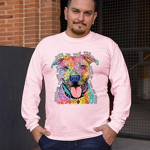 Miniatura 8 de Dean Russo Pets Art Pit Bull Camiseta de manga larga Todos tienen los mejores perros