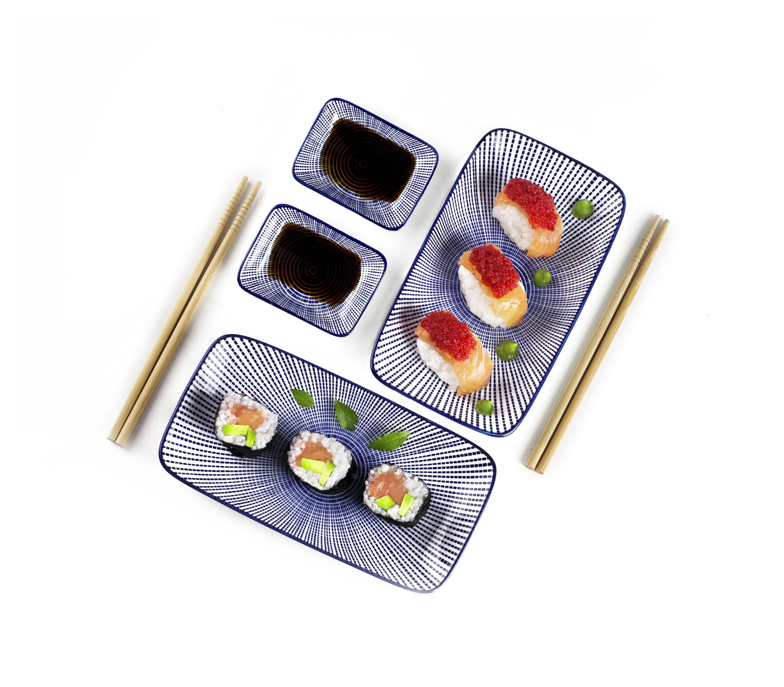 IBILI - Set Sushi, 2 Vassoi + 2 Ciotole + 4 Bacchette