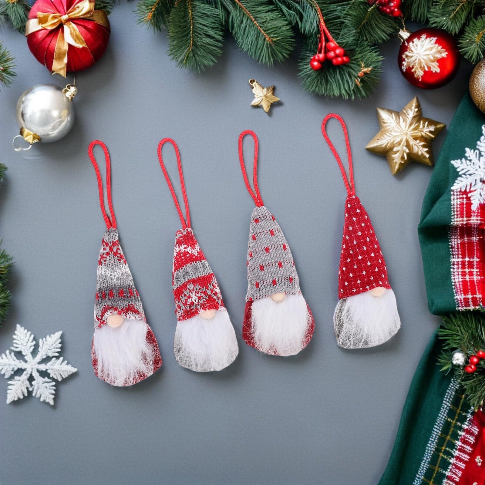 8 Stück Teiliges Weihnachtsdeko Gnom Anhänger im Skandinavischen Stil Gesichtslose Weihnachtswichtel für Indoor Weihnachtsbaum Langlebige und Niedliche Weihnachtsornamente