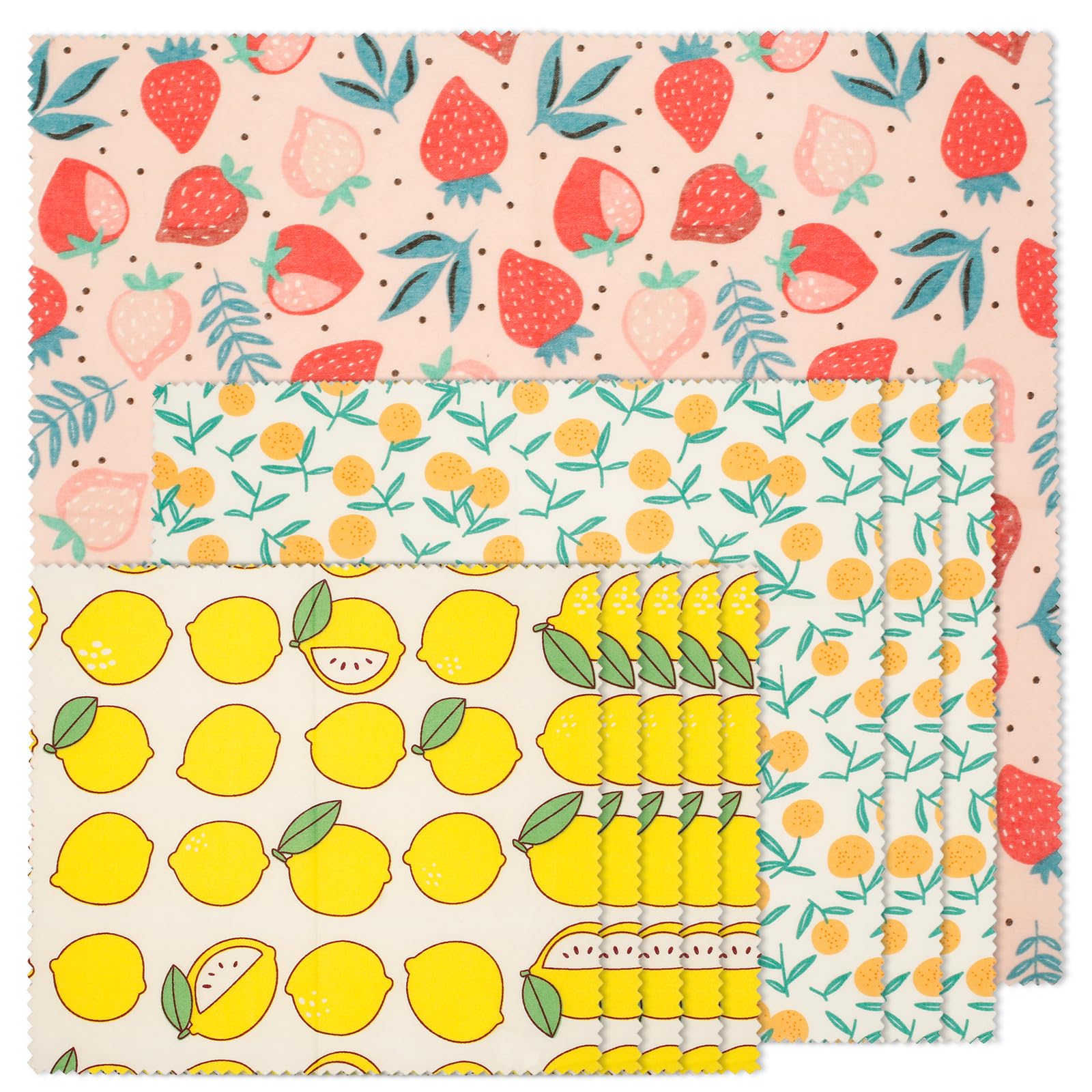 9 Pcs Beeswax Food Wraps Set Reusable Bees Wax Food Storage Wrap Bees Wrap Paper Bread Sandwich Wrapper Organic Cotton Food Wraps for Cheese, Fruit, Sandwich Wrappers Bowl Covers
