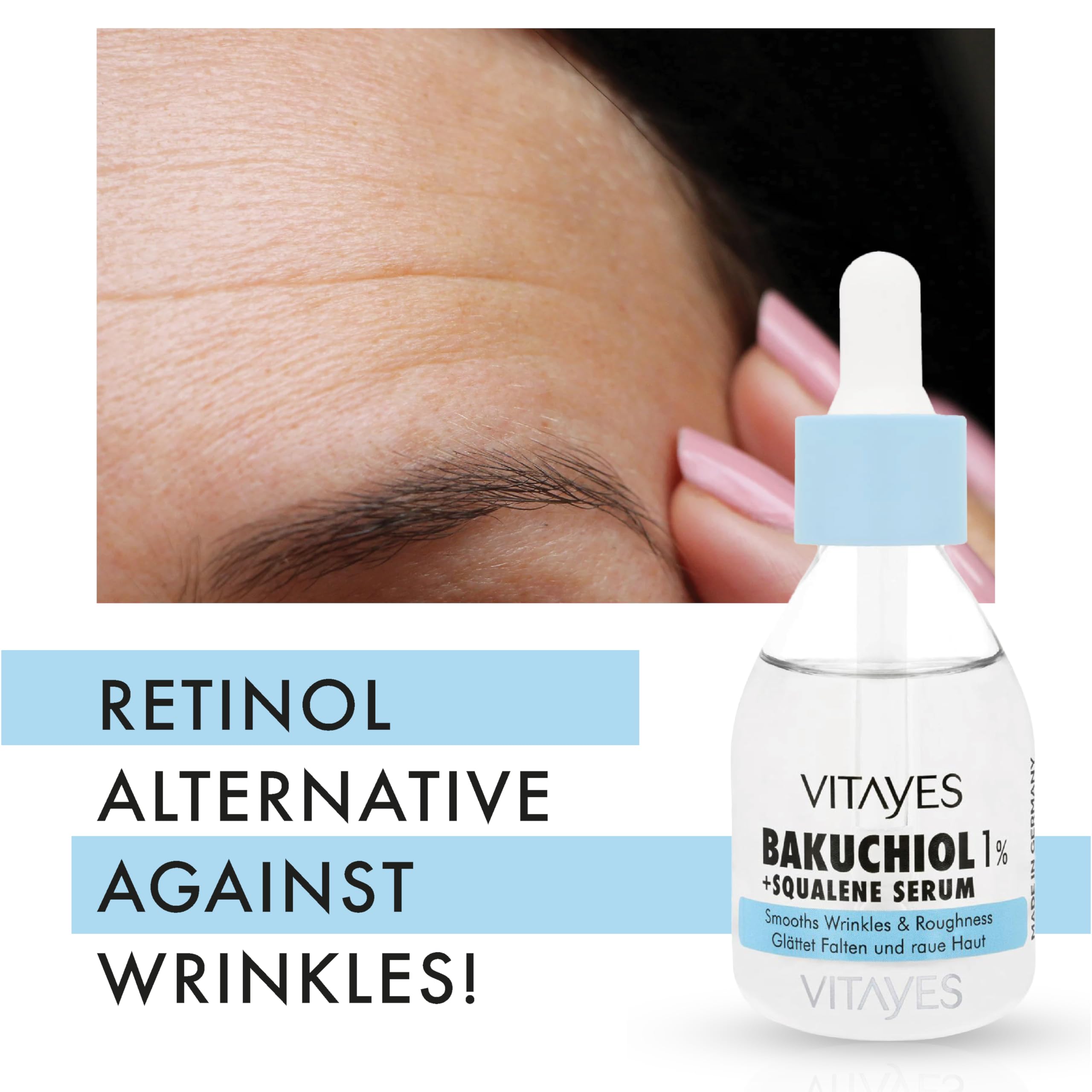 Vitayes 1% Bakuchiol Organic Retinol Serum, Natural Retinol Serum Alternative, Moisture, Skin Repair - Image 2