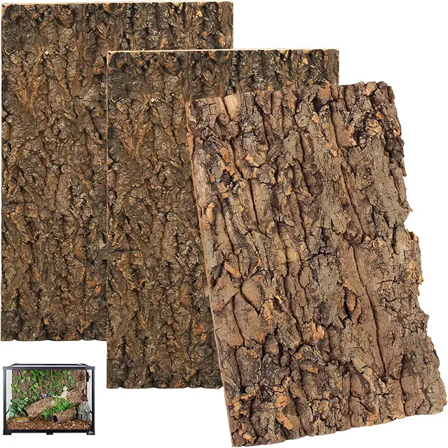 Korkrinde Rückwand Terrarium: 3 Stück Natürliche Baumrindenoptik für Reptilien