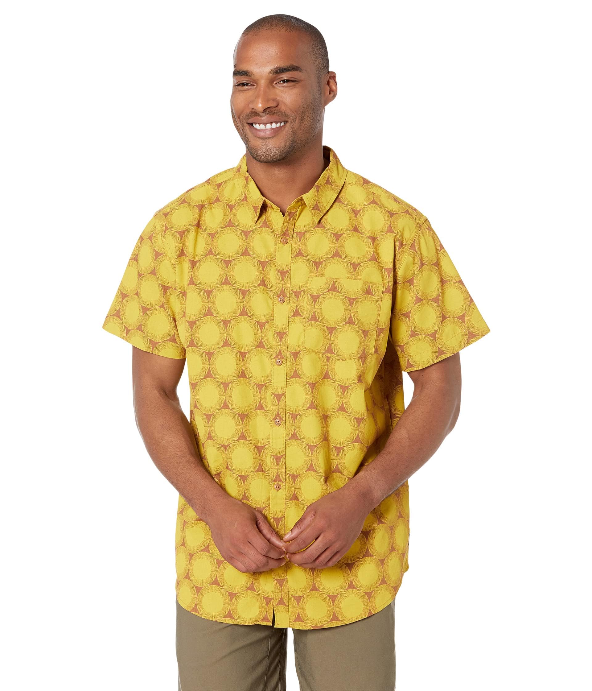 prAna Men's Standard Roots Studio Shirt, Amit, Large