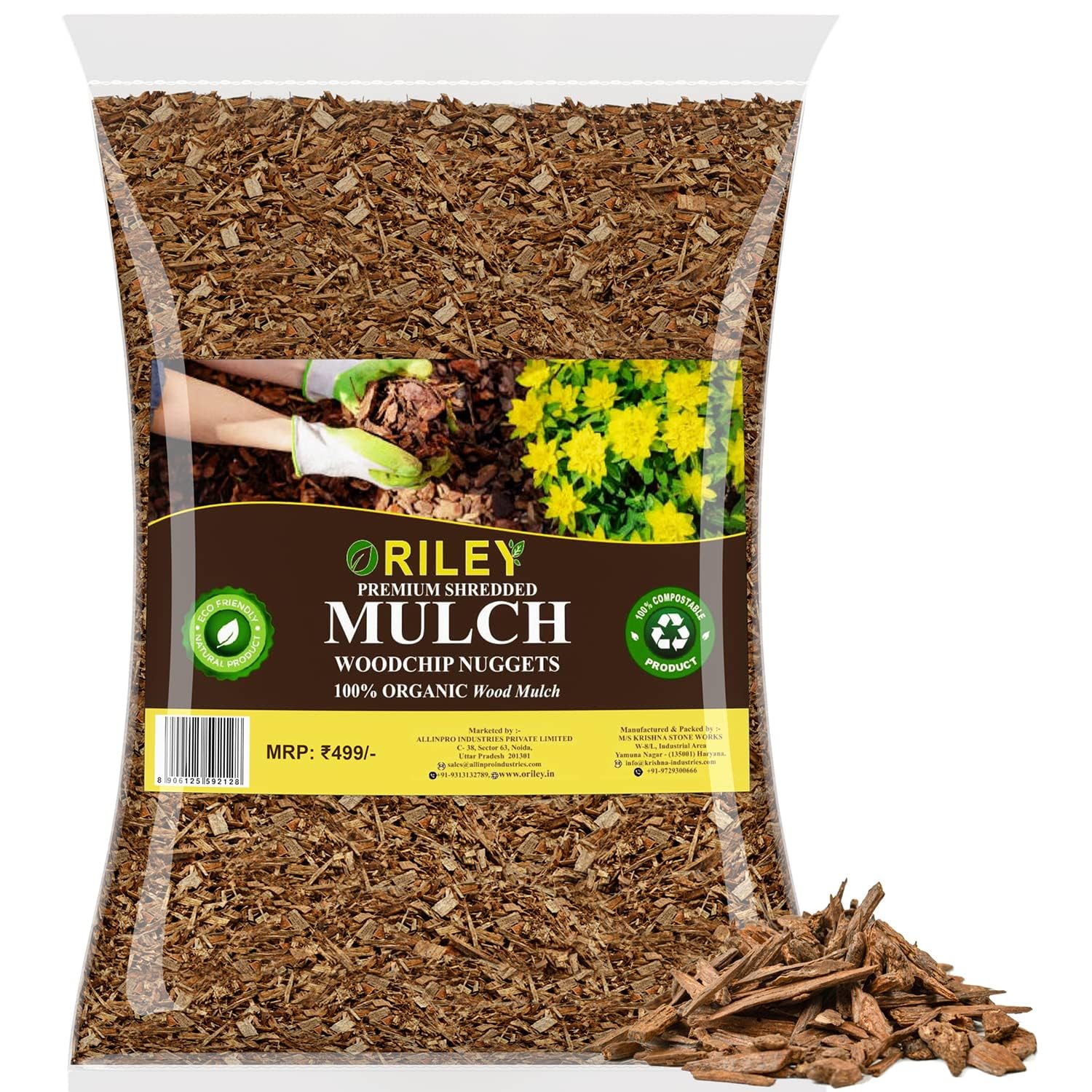 Oriley 100% Natural Mulch (4 Kg) Wooden Manure Woodchip Nuggets Lakdi Ki Khad/Tukde Wood Compost for Garden Organic Farm Plant Growth Landscaping Mulching (Pack of 1) (B0BWS2DKDZ) Amazon Price History, Amazon Price Tracker