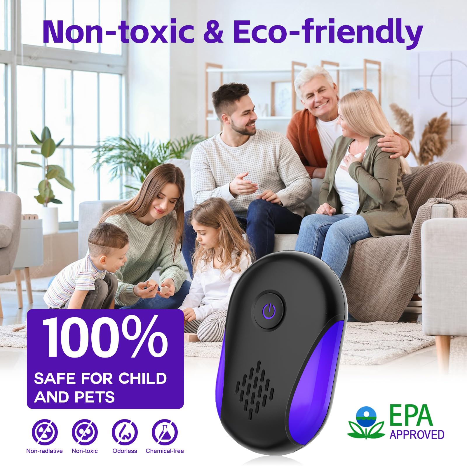 Repelente ultrasónico mejorado 2026, paquete de 6 unidades ultrasónico y repelente para cucarachas, roedores, ratones, insectos, hormigas, mosquitos, ratones, arañas, control electrónico de plagas