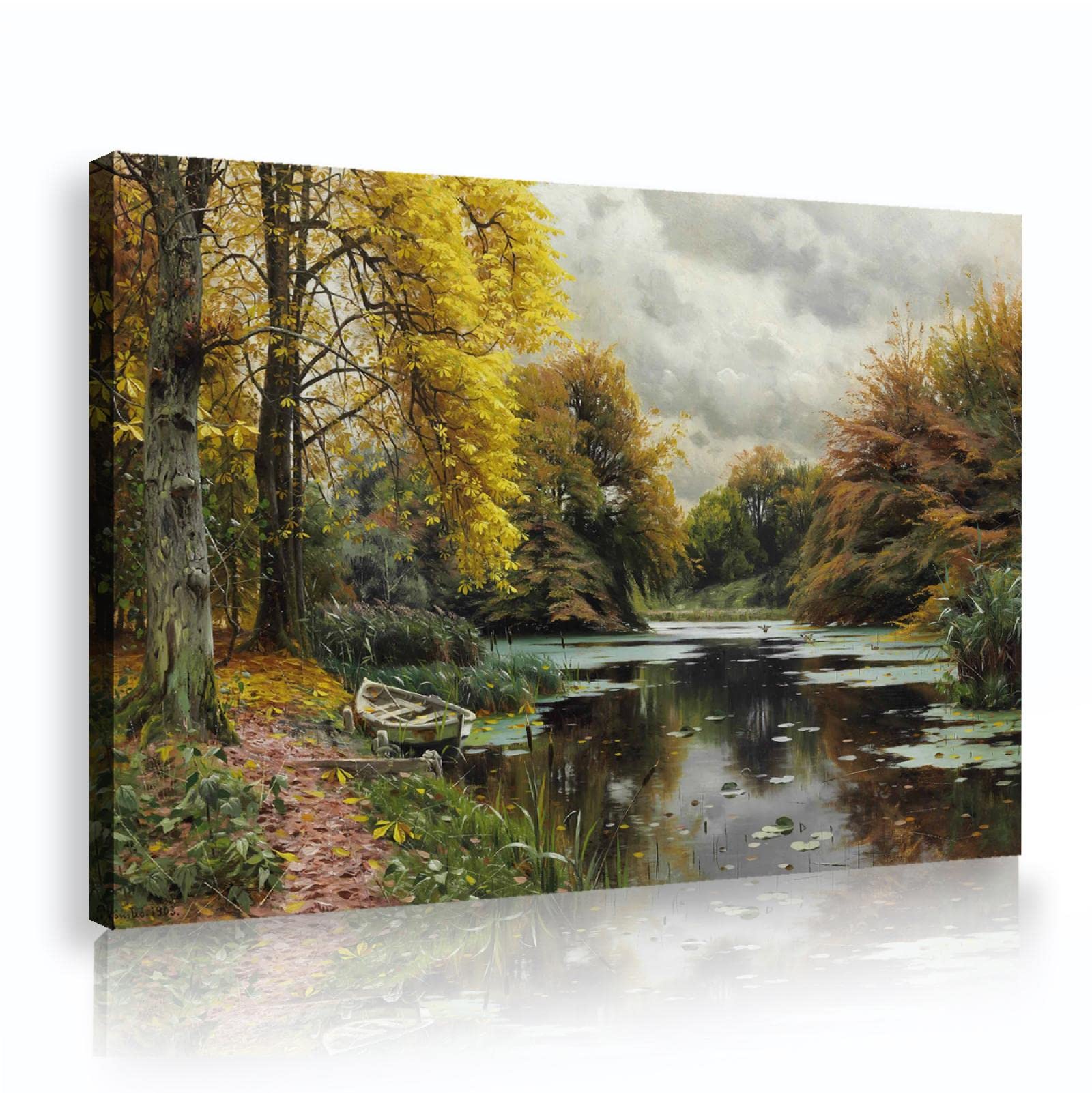 Amazon.co.jp: 川の風景1903年ペダーモークモンステッド油絵の複製