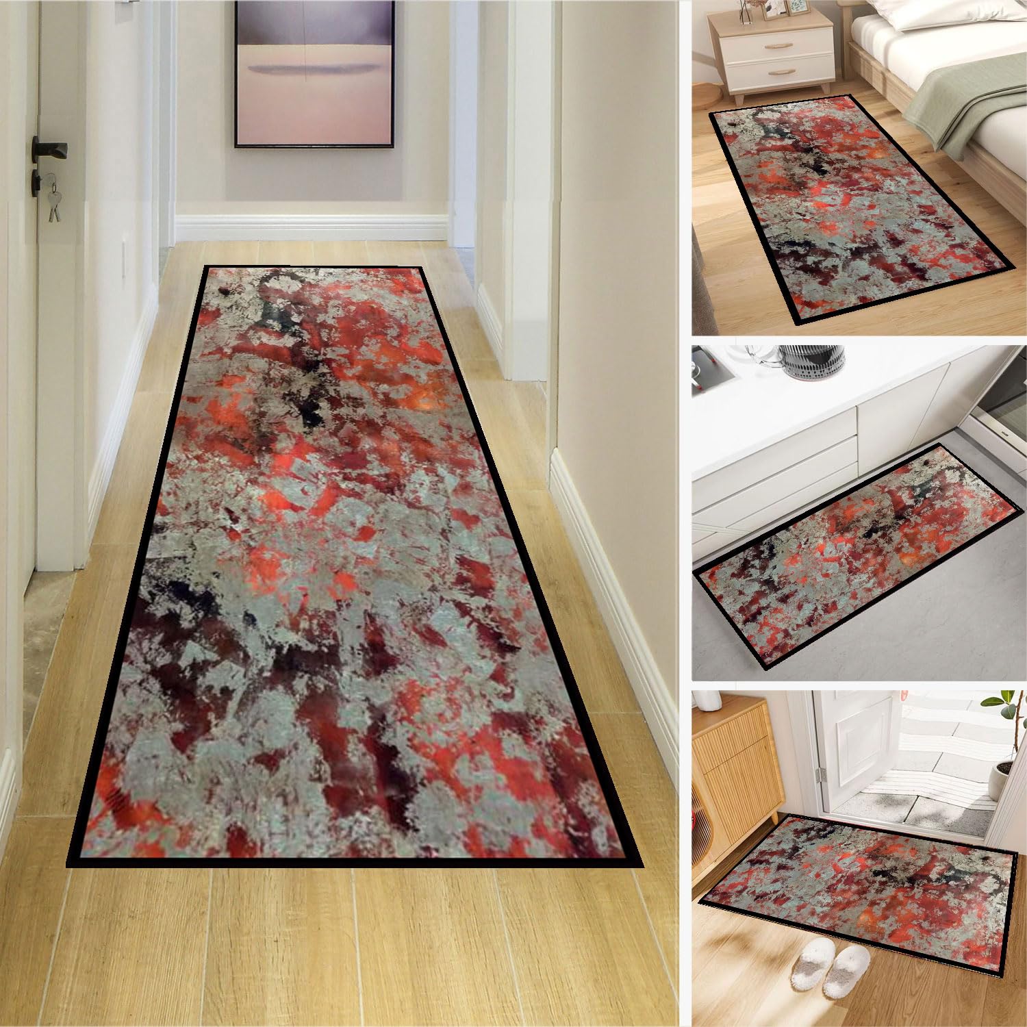 Dmkjdzsw Carpet Runner，Non Slip Backing for Kitchen Floor，Long Hallway Hall Runner Narrow Rugs - Cotton Pile