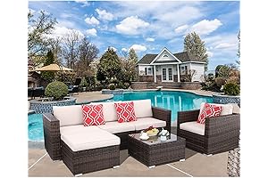 Polar Aurora 6-Piece Wicker Rattan Patio Furniture