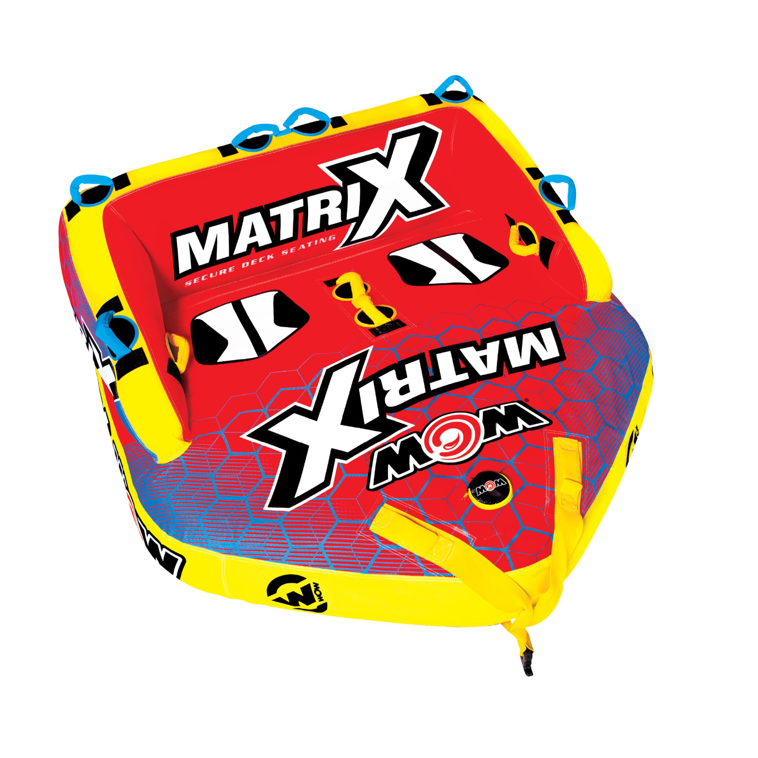 Wow Sports Towable Matrix 1 2 3 or 4 Person Inflatable Towable Deck Tube for Boating, 20-1060