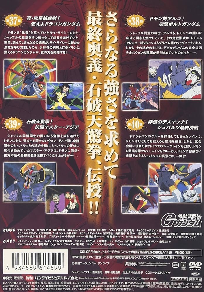 機動武闘伝Gガンダム DVD-BOX〈初回限定生産・10枚組〉 Amazon.co.jp: 機動武闘伝 Gガンダム DVD BOX 1 : 関智一, 天野