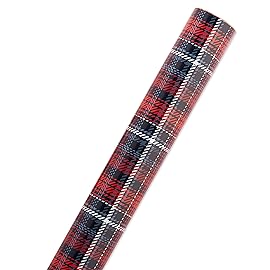 American Greetings Jumbo Reversible Wrapping Paper Roll for Christmas, Red and Black Holiday Gift Wrap (175 sq. ft., 1 Extra Large Roll-30 in. x 70 ft.) Polka Dots and Plaid