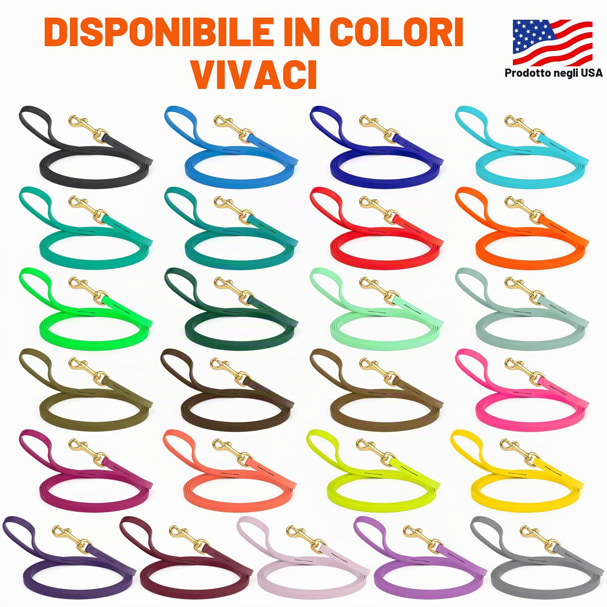 Viper Biothane - Guinzaglio da Lavoro Lungo per Cani, 2 Colori, 6 Misure