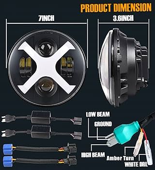 【開封済・未使用】HENGTUAOTO ７インチ ラウンド ヘッドライト LED Amazon | HENGTUAOTO 7インチ ラウンド LEDヘッドライト 超遠