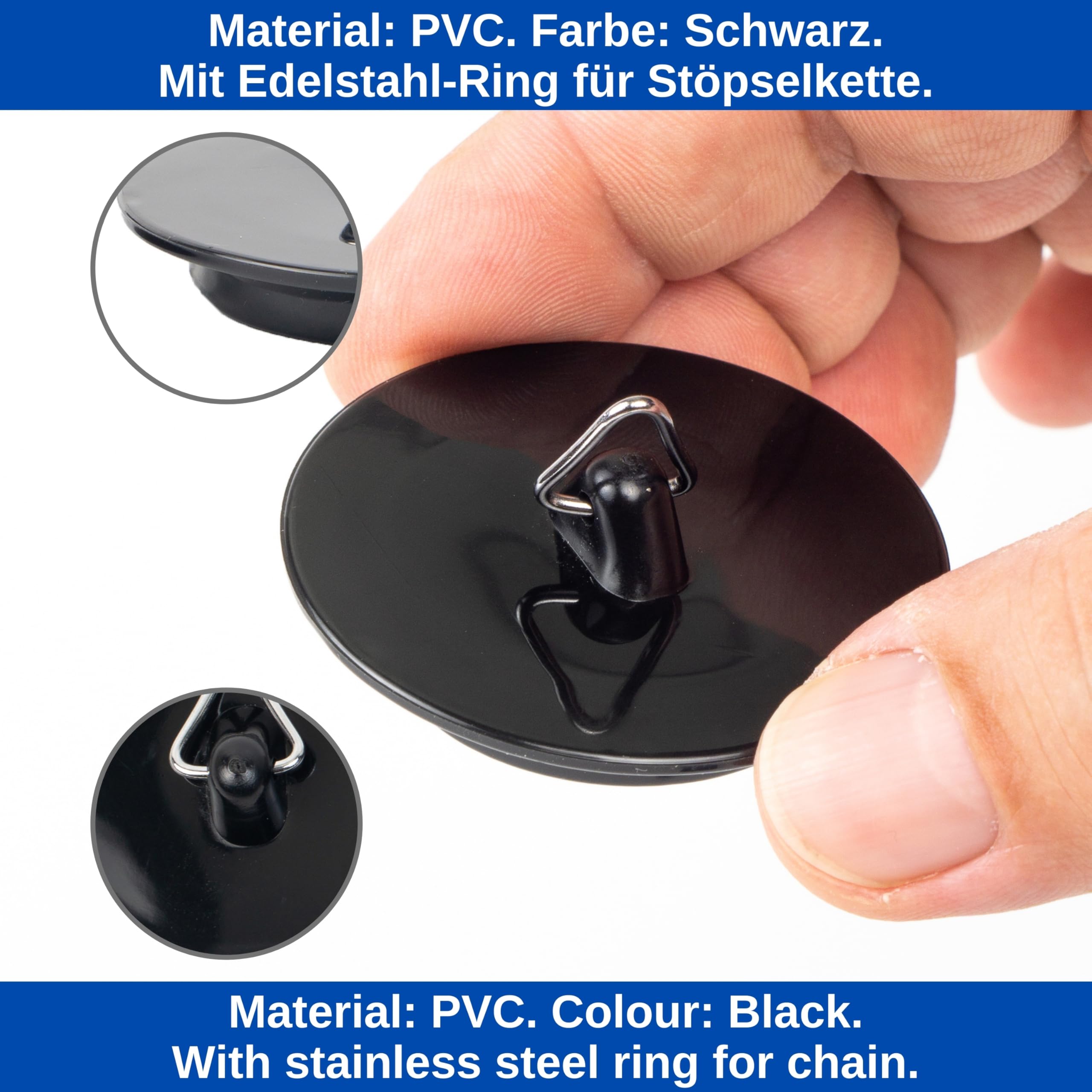 Tappi Universali Per Lavello - 2 Pezzi, Per Scarichi 1-1/2", Ø 42-40 Mm, Con Orifizio 60 Mm, Cromato - Foto 5