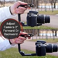 Vista 8 de GENS Agarre estabilizador de cámara de mano, mango universal en forma de U, funciona con cámaras réflex digitales, sin espejo y de video con inserto
