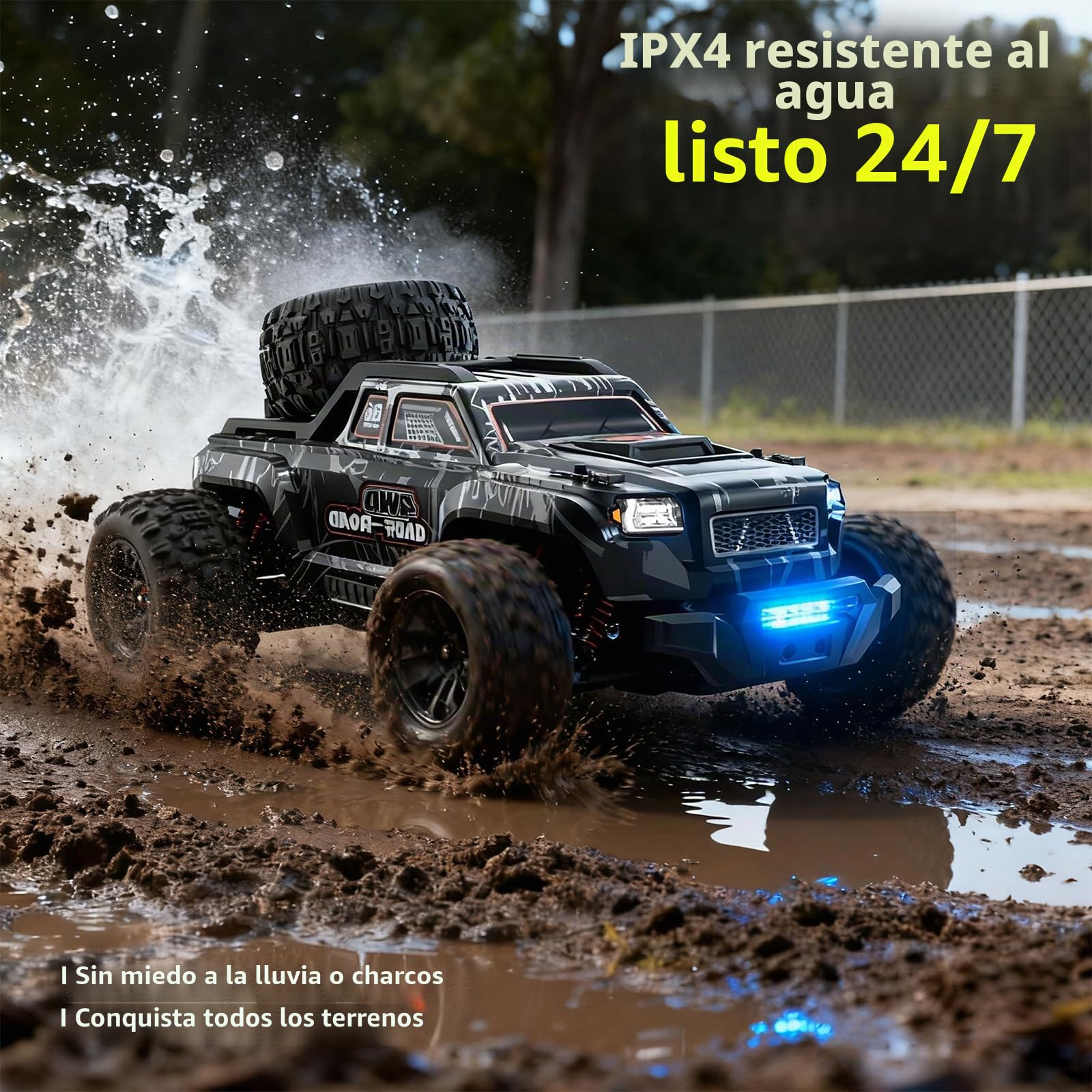 Coche teledirigido sin escobillas, coche teledirigido 1/16, 55 km/h, camión teledirigido de alta velocidad, camión teledirigido 4WD All Terrains, camión teledirigido, 2,4 GHz RC Crawler con 2