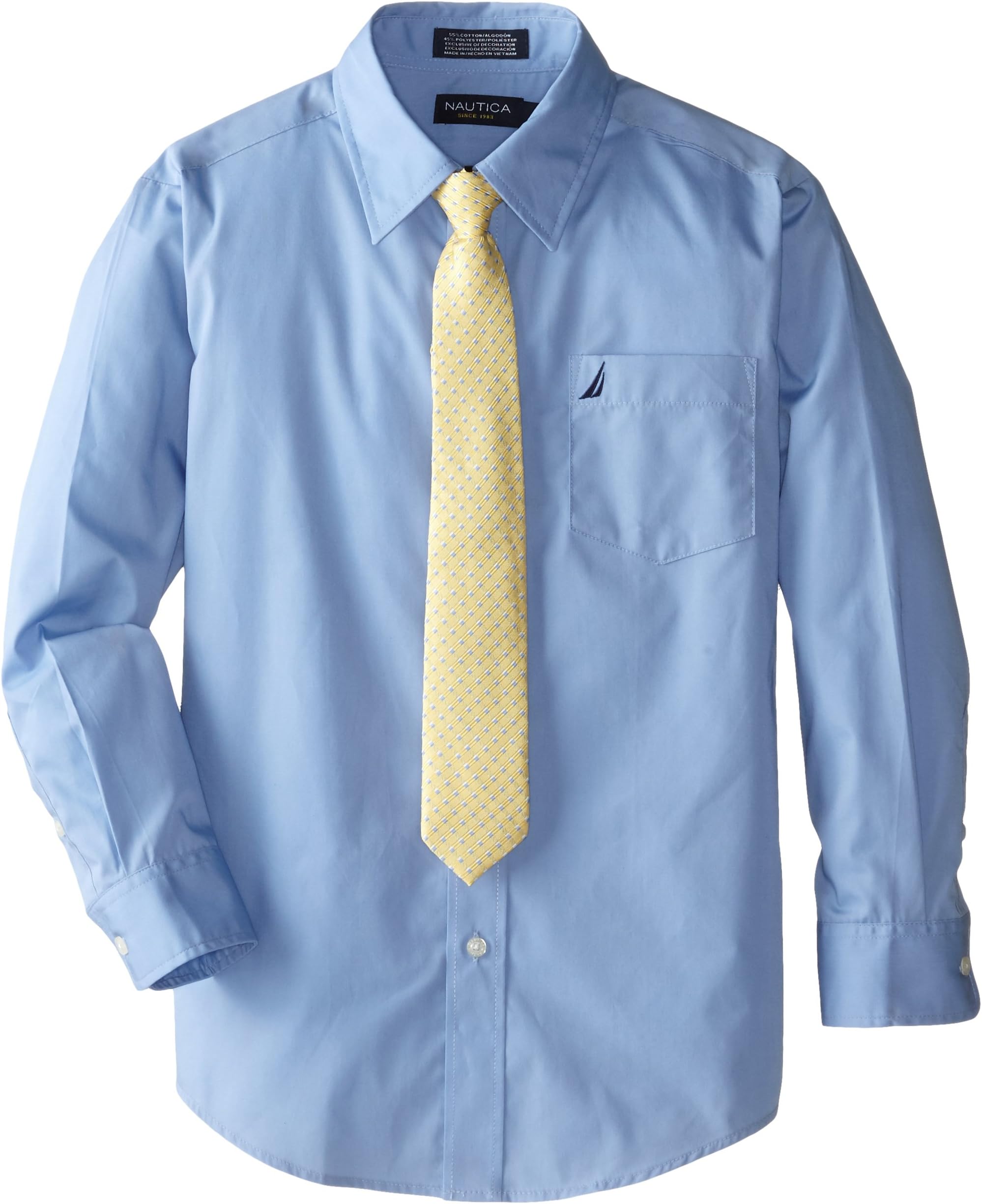 Nautica Boys' Long Sleeve Dress Shirt with Tie