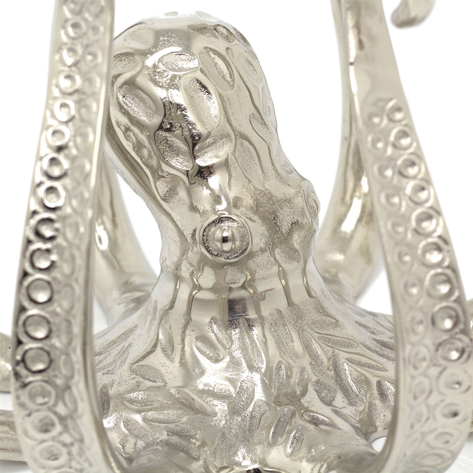 Large Silver Octopus Candle Hurricane Lantern | Home Sweet Home