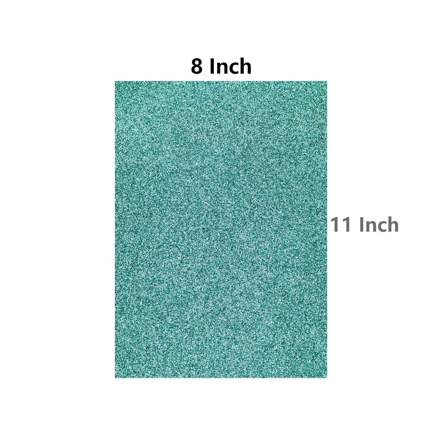 YZH Crafts Glitter Cardstock Paper, No-Shed Shimmer Glitter Papers, Cut Craft and DIY Projects Card stock, Sparkly Paper for Card Making, 8.27 x 11.69 Inch, A4 Size, 10 Sheets (Turquoies)