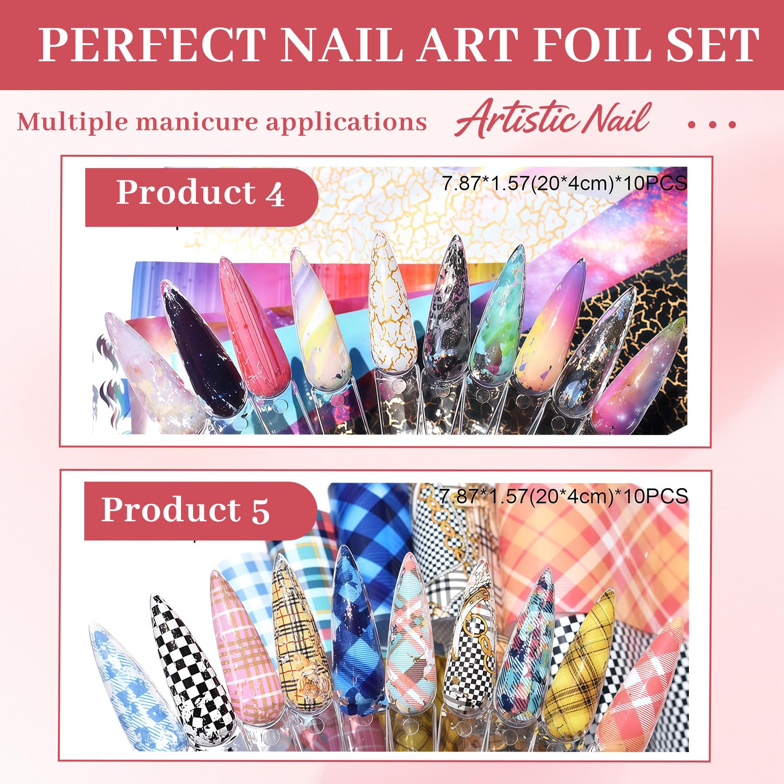 Stickers, 60 piezas plantillas de uñas y lámina de transferencia para uñas, plantillas de estampado con diseños variados Nail Art Pen