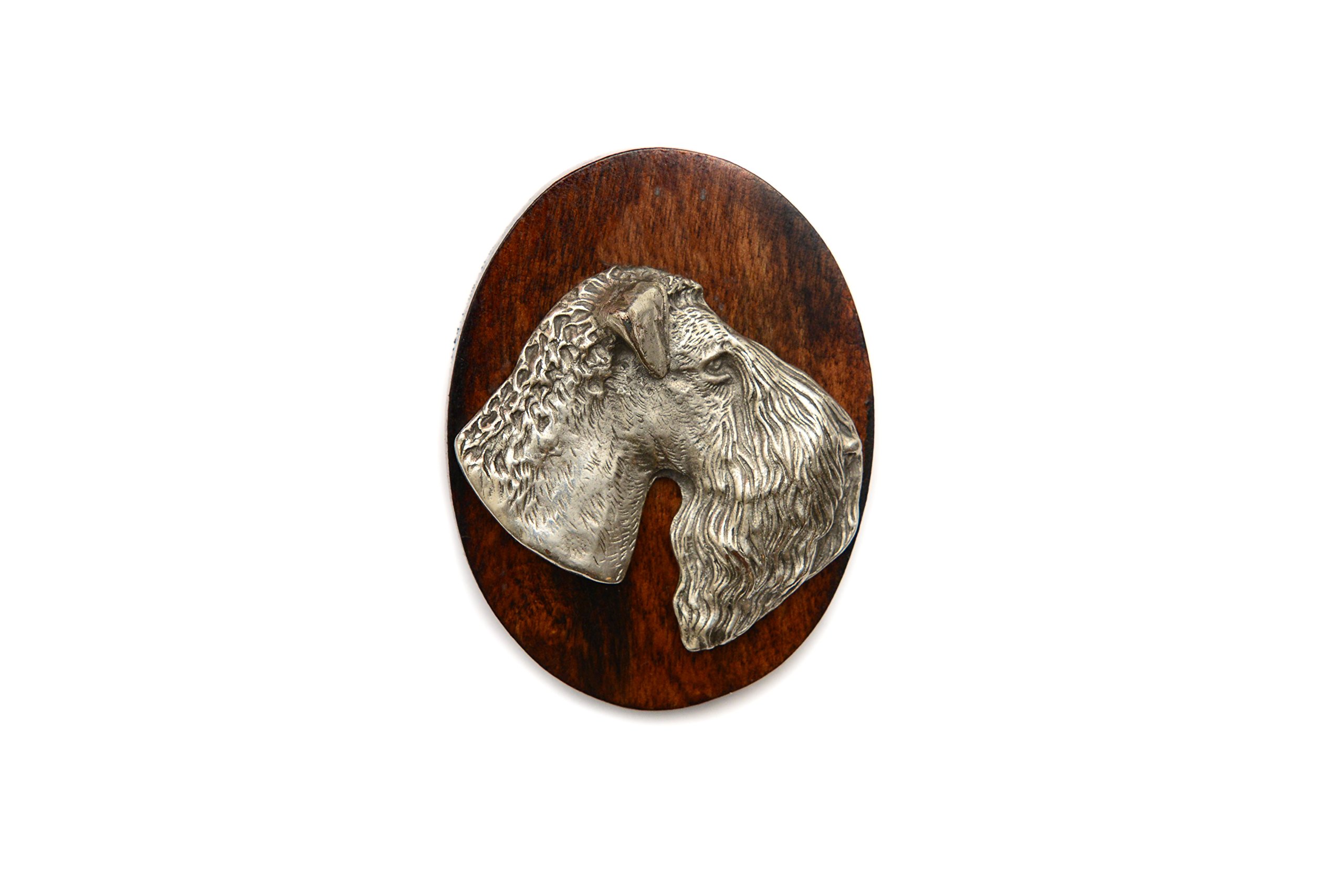 Art-Dog Dog Show Ring Clip Number Holder - Brooch with Clip Dog Show Exhibit Number Holder - Handmade Dog Show Accessory – Dog Tag Clip 7x5cm – Kerry Blue Terrier I — image 1