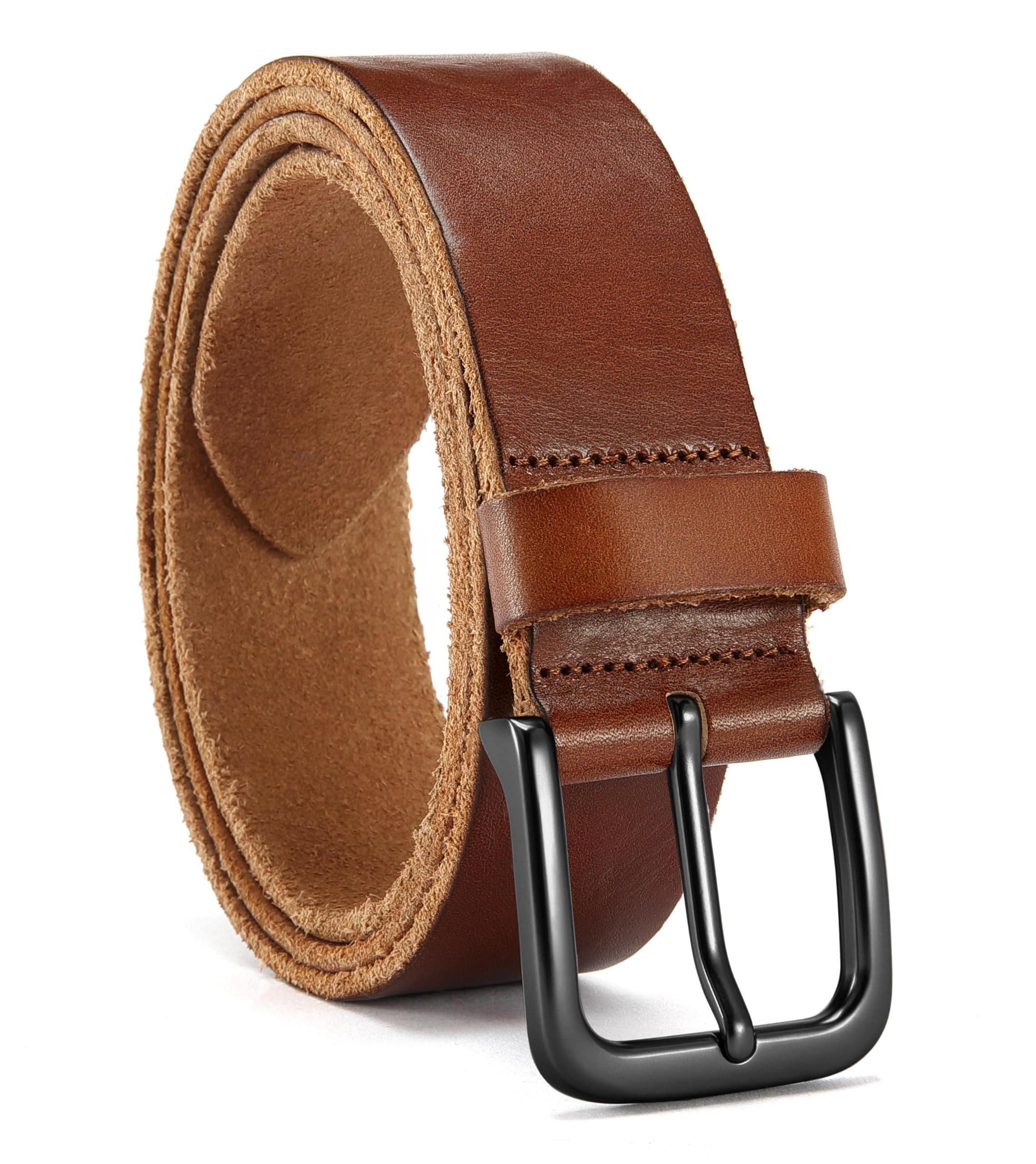 CHAOREN Mens Belts Casual for Jeans - Full-Grain Leather, Durable Cowhide