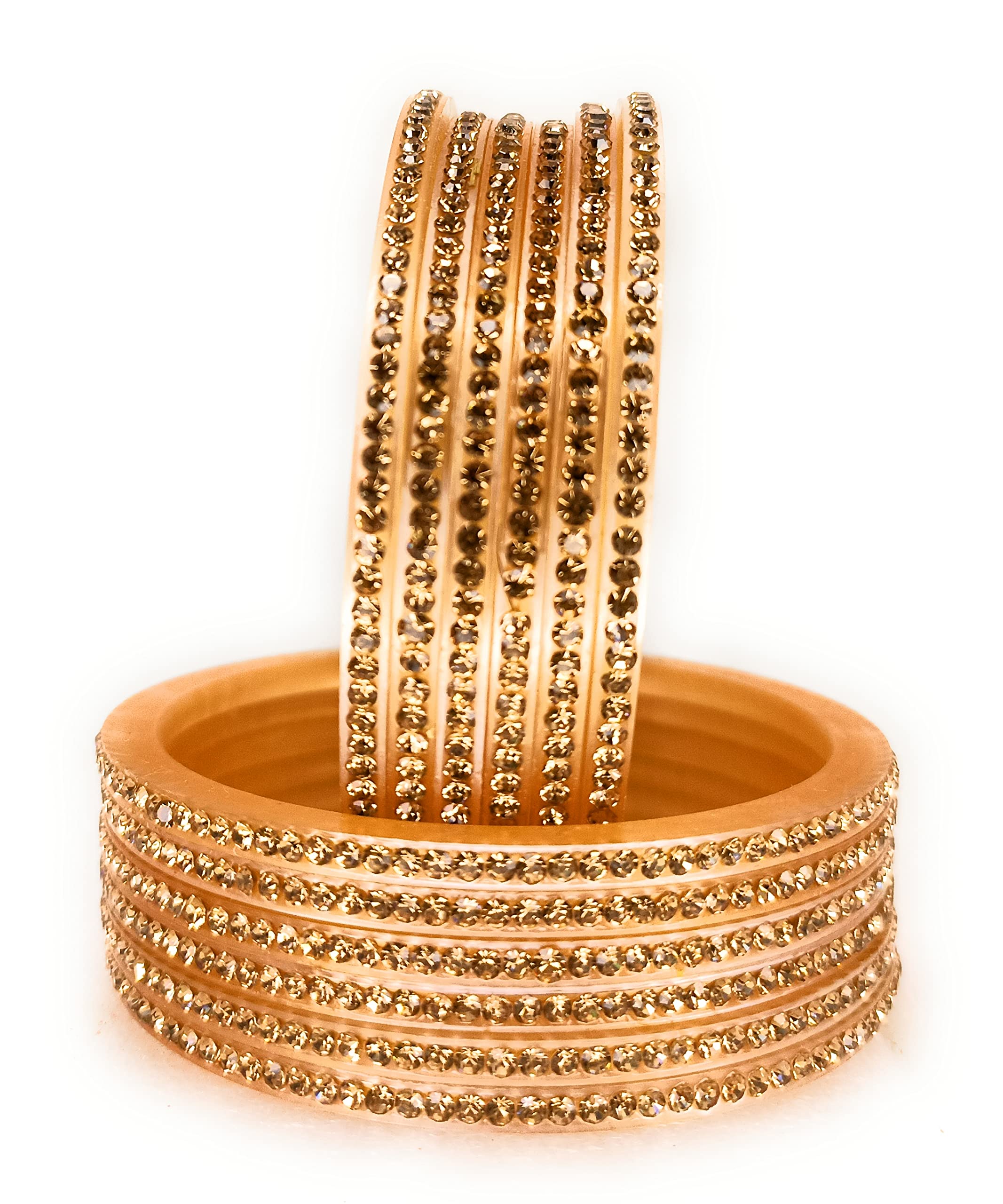 SBS Zircon Stone Studded, Seep Plastic, Bridal Chuda Bangle set of 12 bangles for women and girls