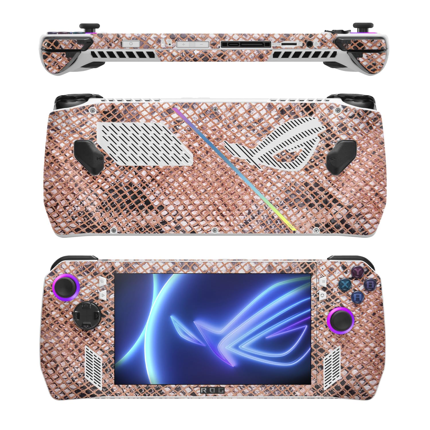 MightySkins Carbon Fiber Skin Compatible with Asus ROG Ally - Rattler Back | Protective, Durable Textured Carbon Fiber Finish | Easy to Apply