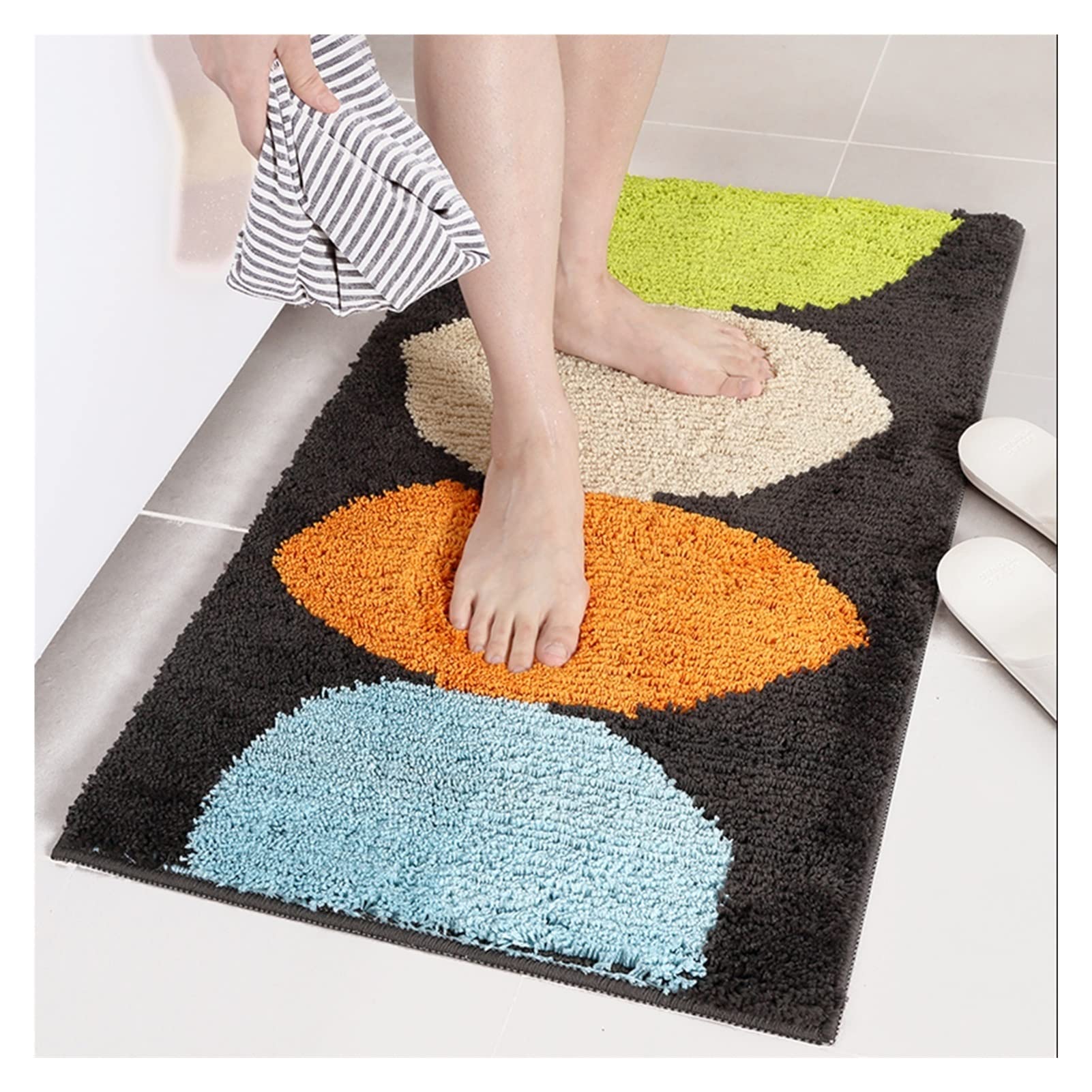 Alfombrilla de baño antideslizante para baño, alfombra de ducha antideslizante que absorbe la humedad, alfombra de baño agradable al tacto, tapete de baño para hotel, 4 colores